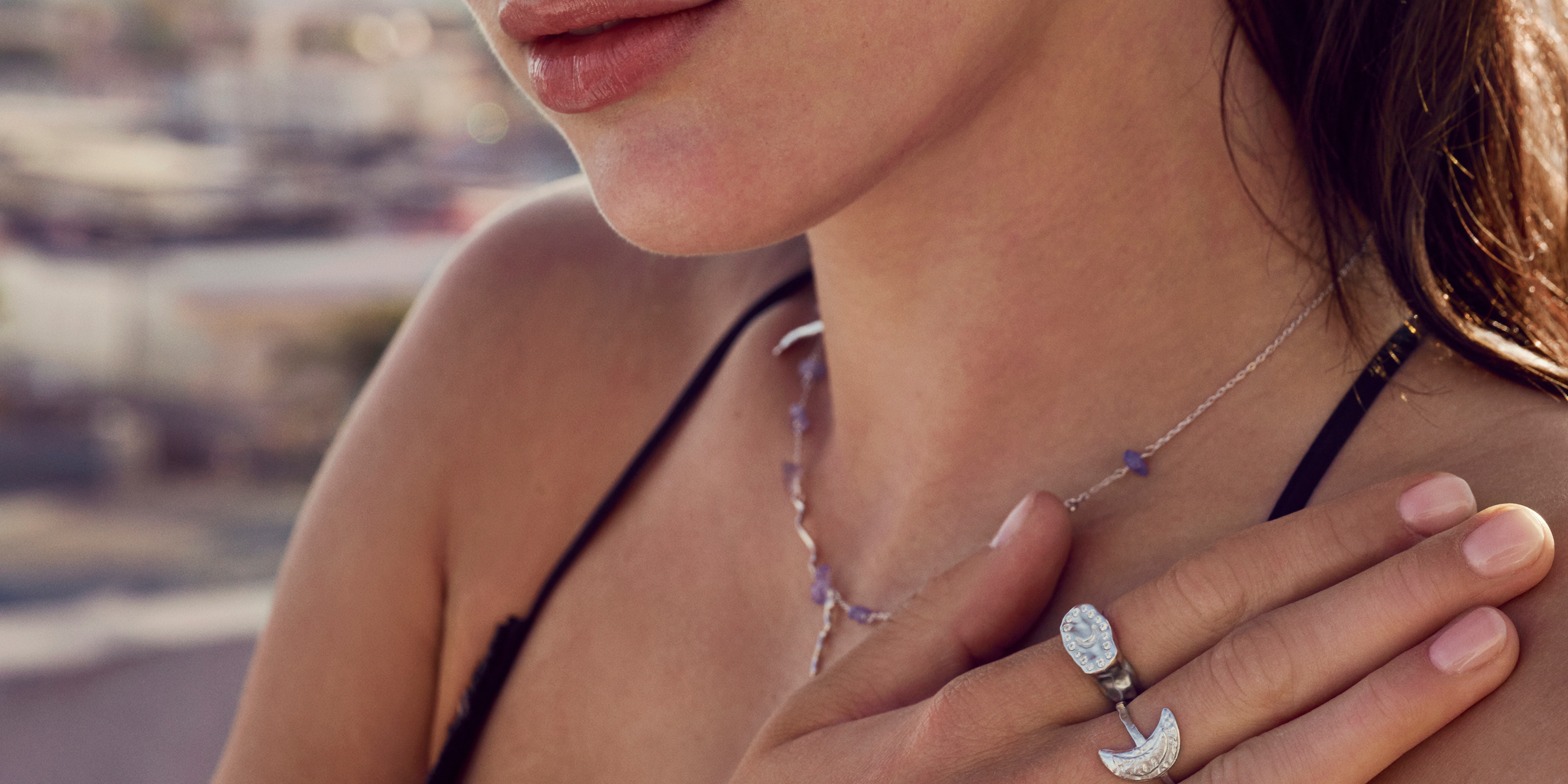 Maanesten halskæder sølv