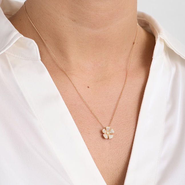 Fleur vedhæng 0,24 carat - 14 karat guld