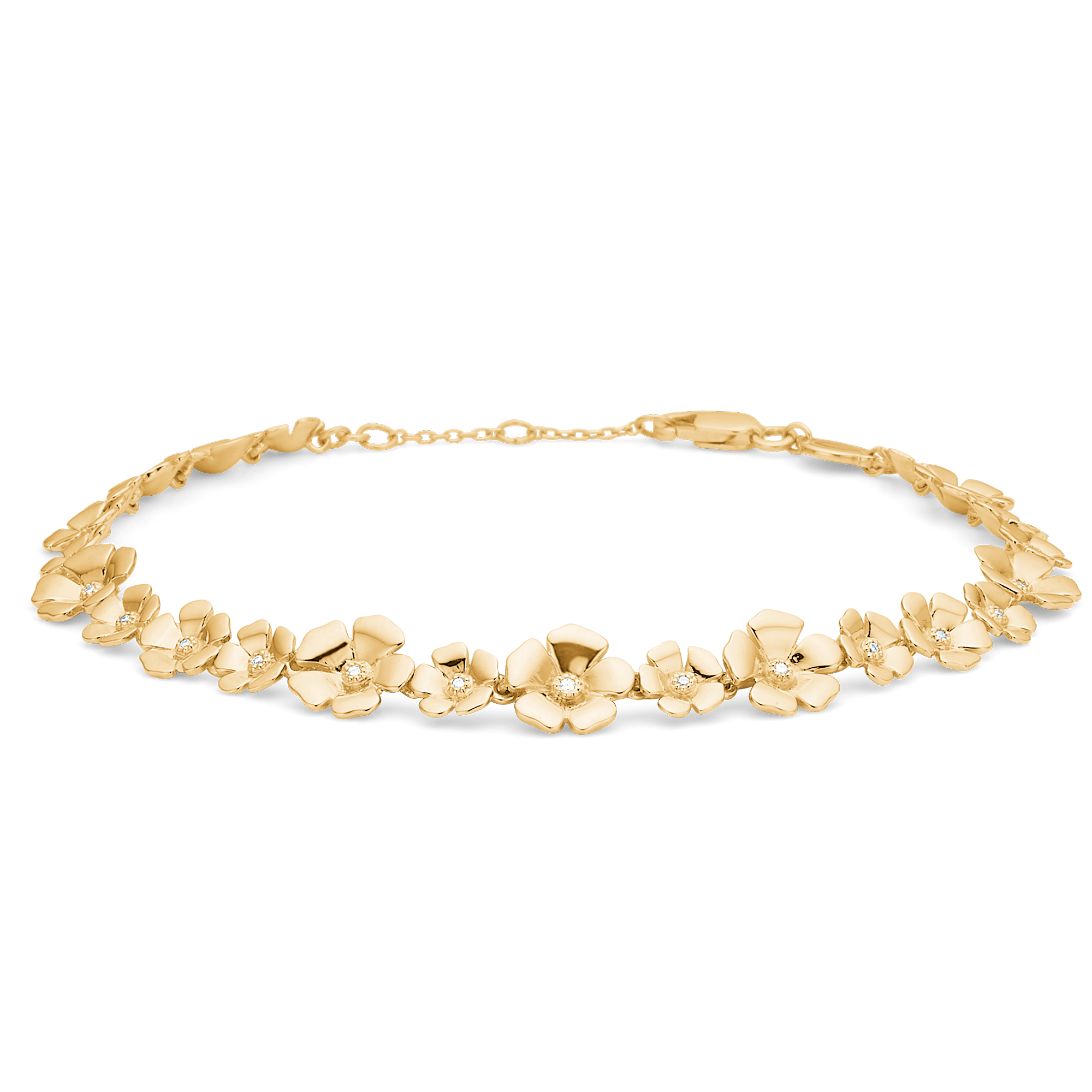 Fleur armbånd med diamanter - 14K