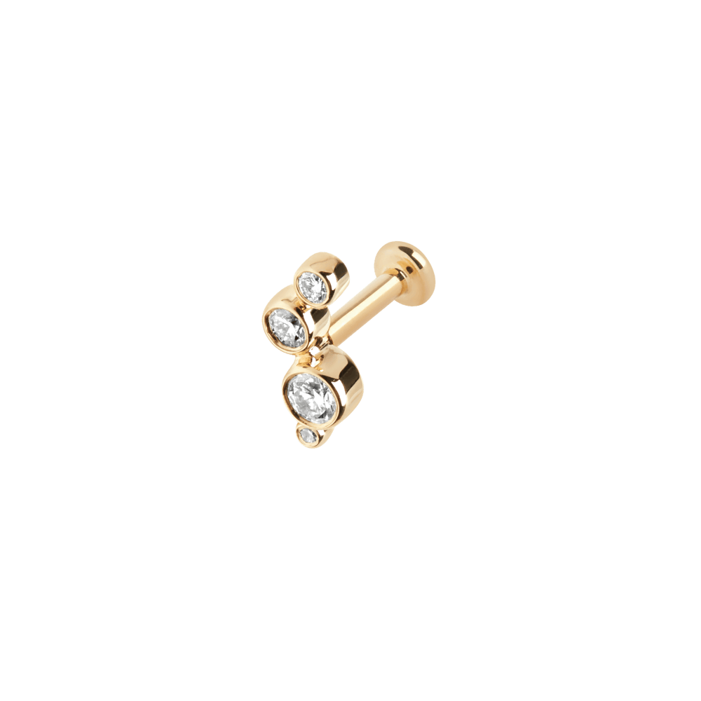 Audrey piercing med labgrown diamanter - 14 karat guld