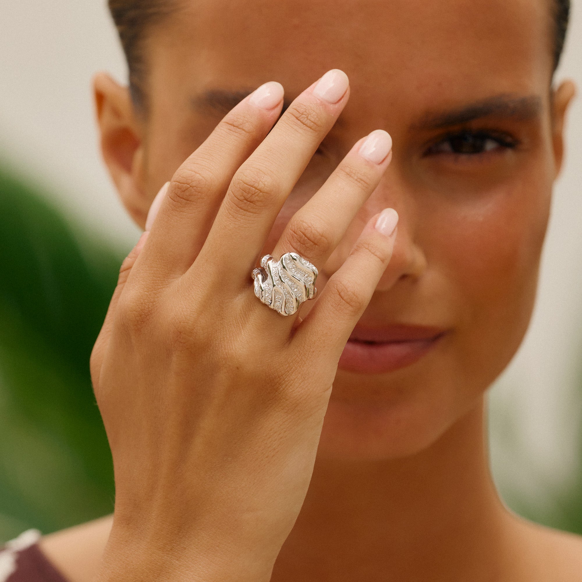 Large Zebra ring - sølv