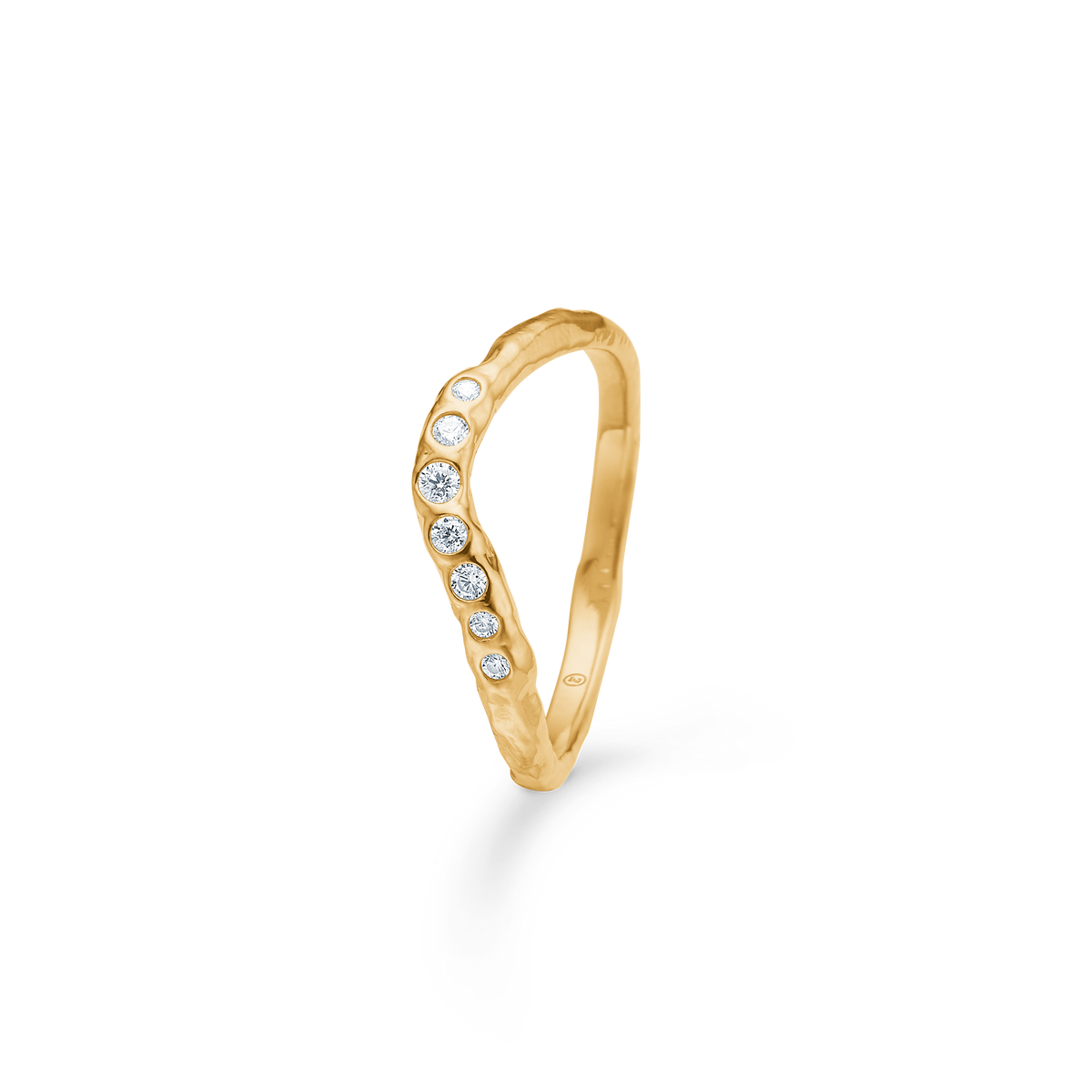 Veil ring med zirkoner - forgyldt