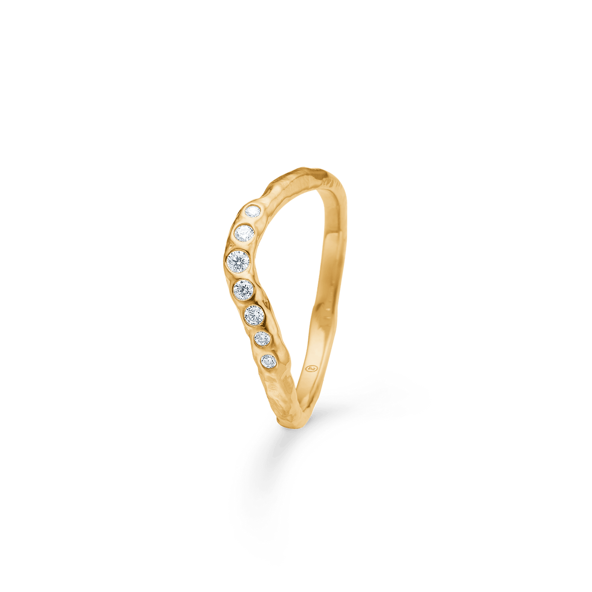 Studio Z Ringe Veil ring med zirkoner - forgyldt