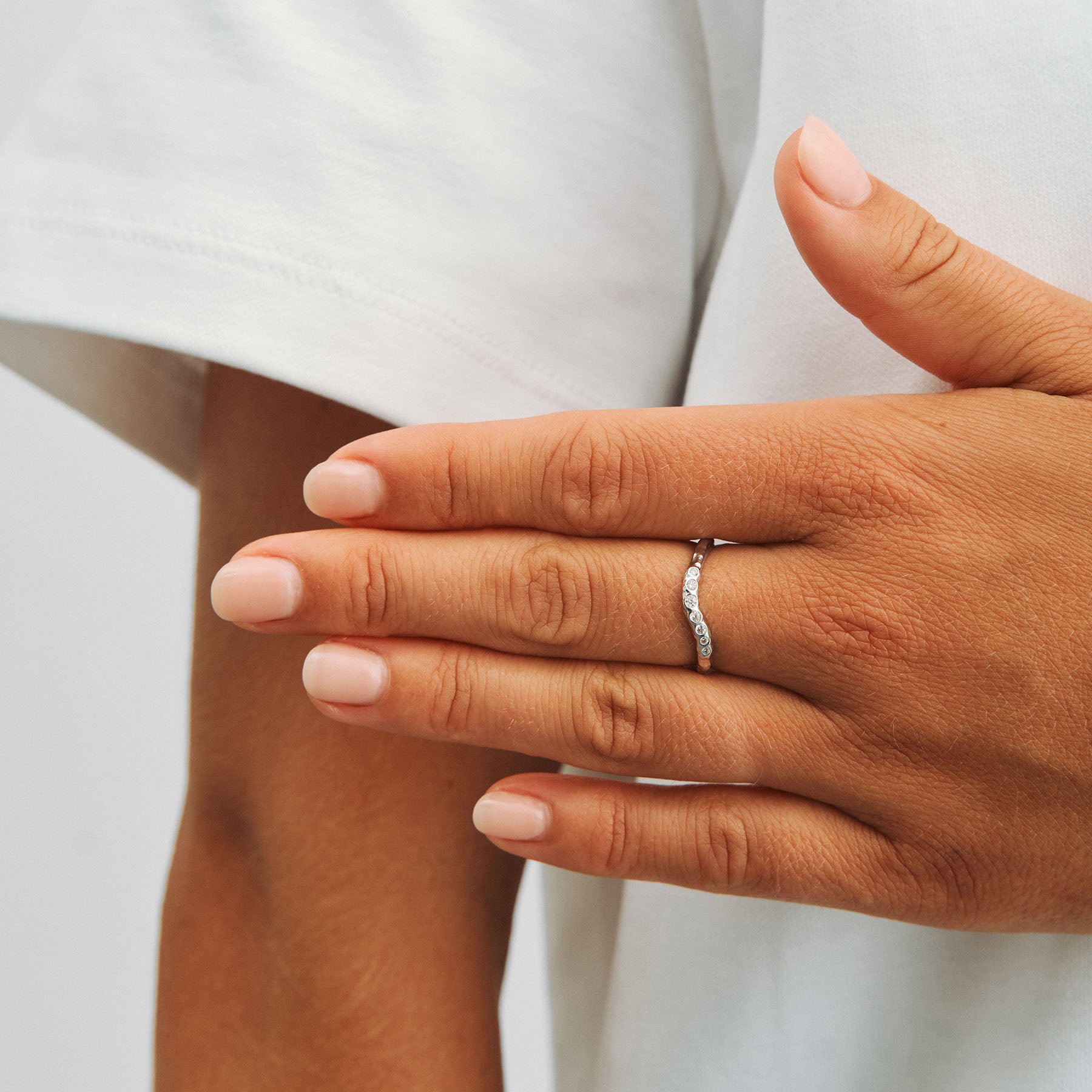Veil ring med zirkoner - forgyldt