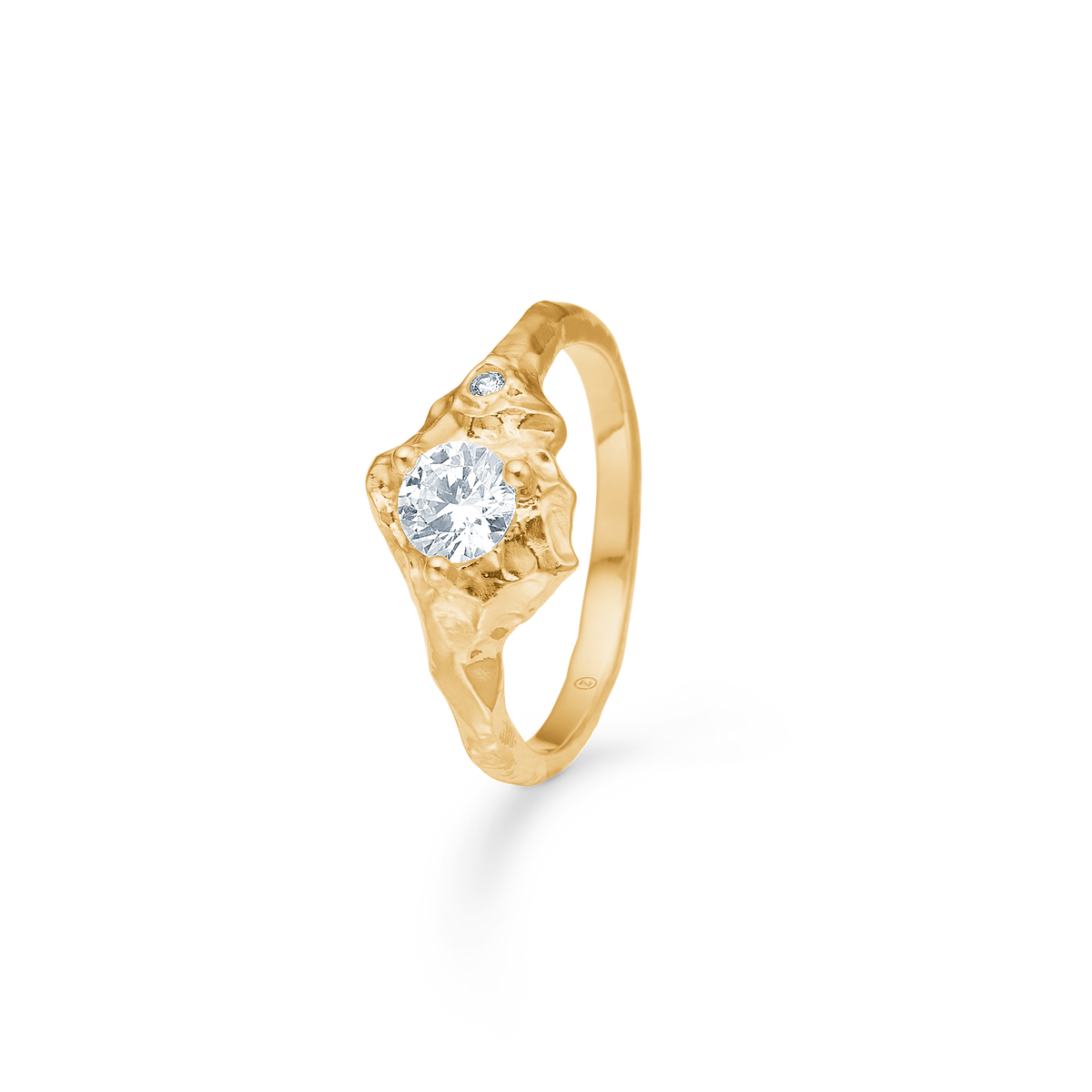 Veil ring med stor zirkon - forgyldt