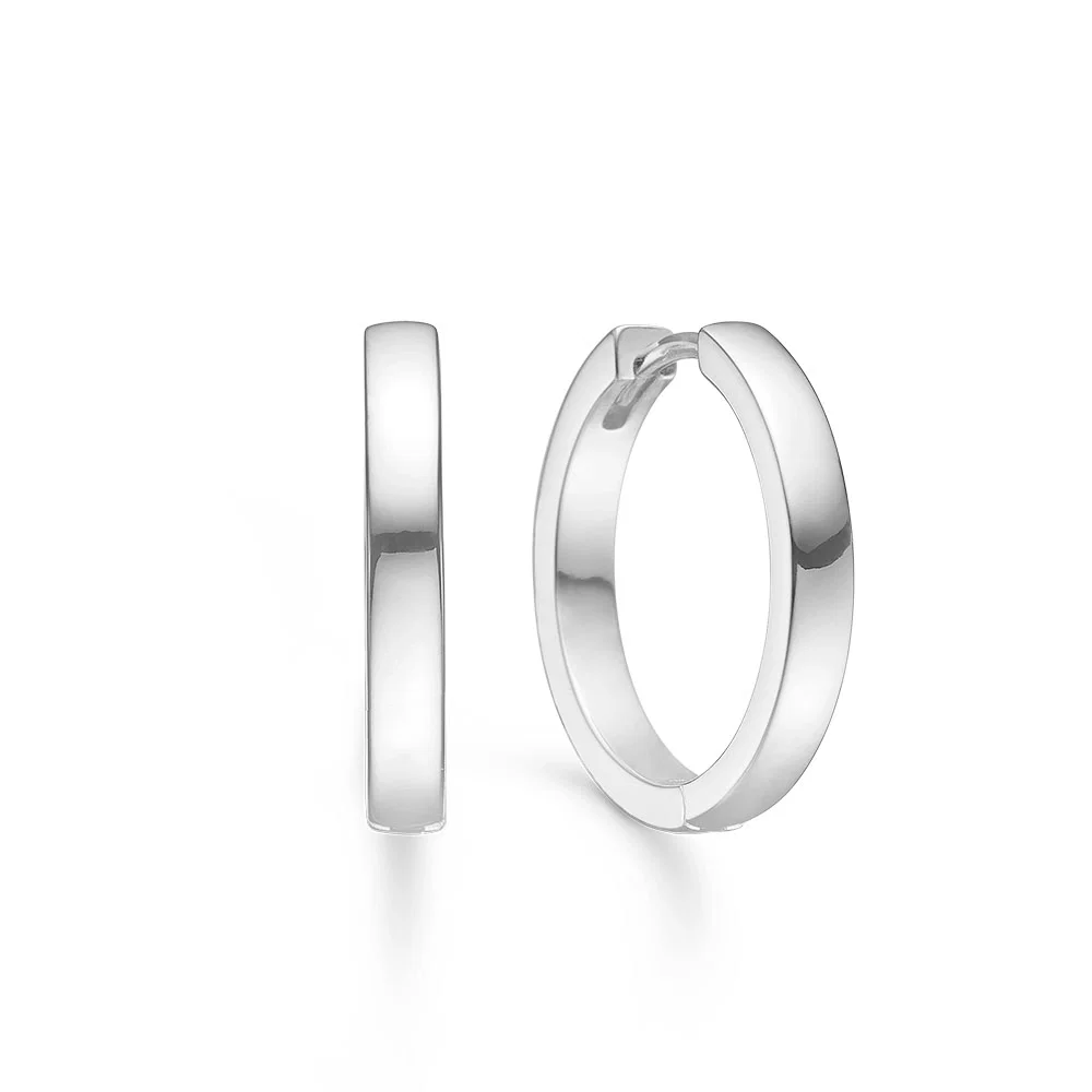 jwlry essentials Øreringe Klassiske hoops øreringe kantet 20 mm - sølv 9110536