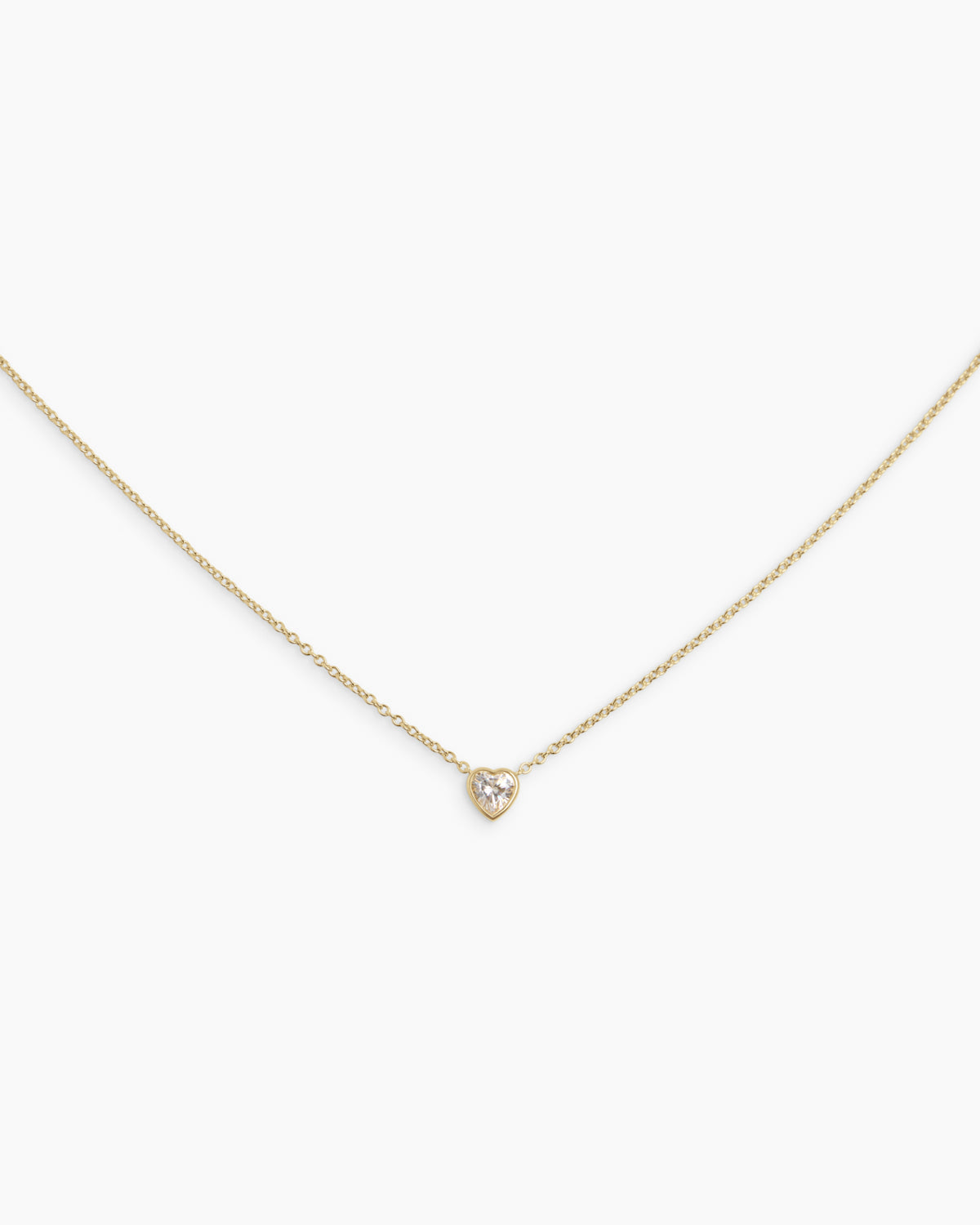 Ophelia halskæde med hjerte - forgyldt