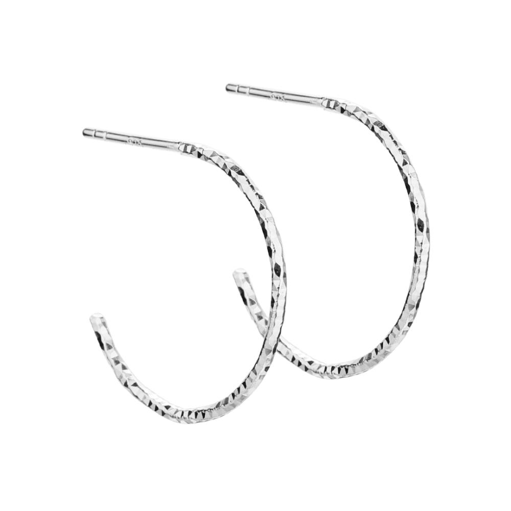 Aqua Dulce Øreringe DIAMOND CUT Hoop 20 mm.