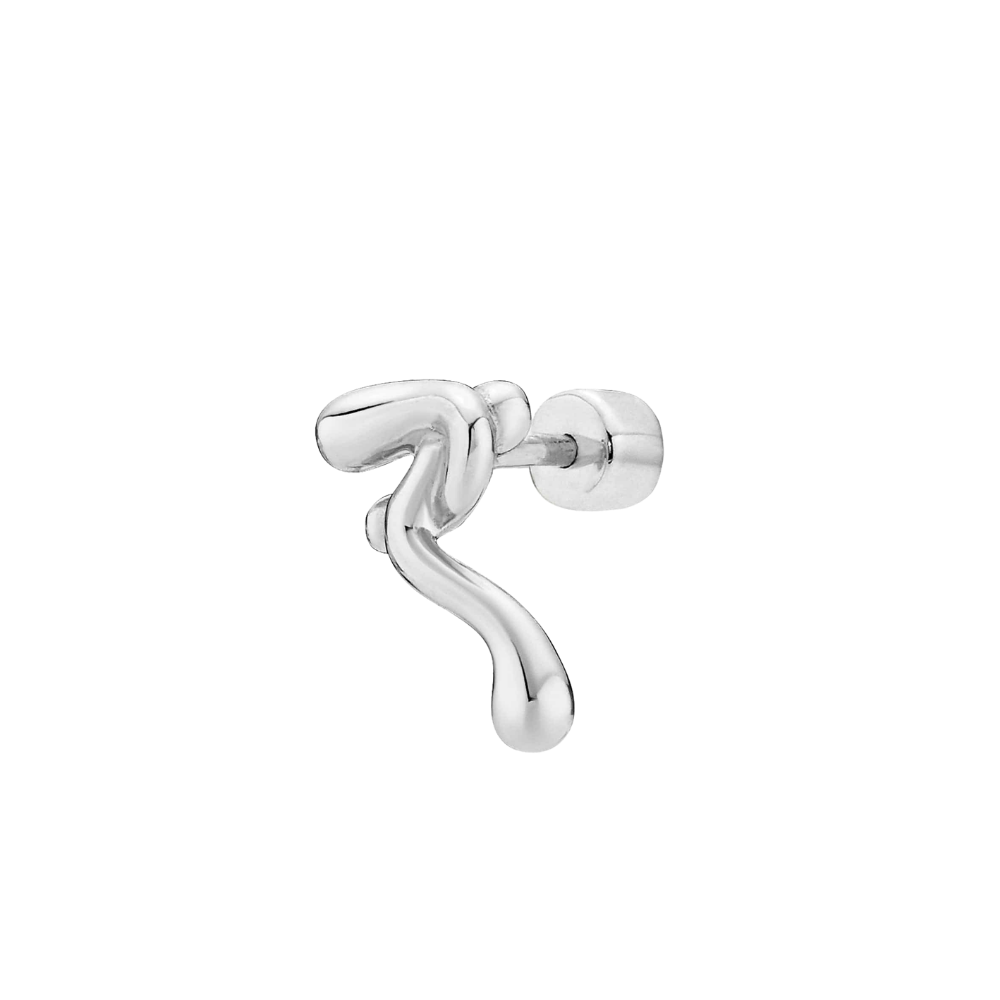 Powderpuff ørestik - sølv