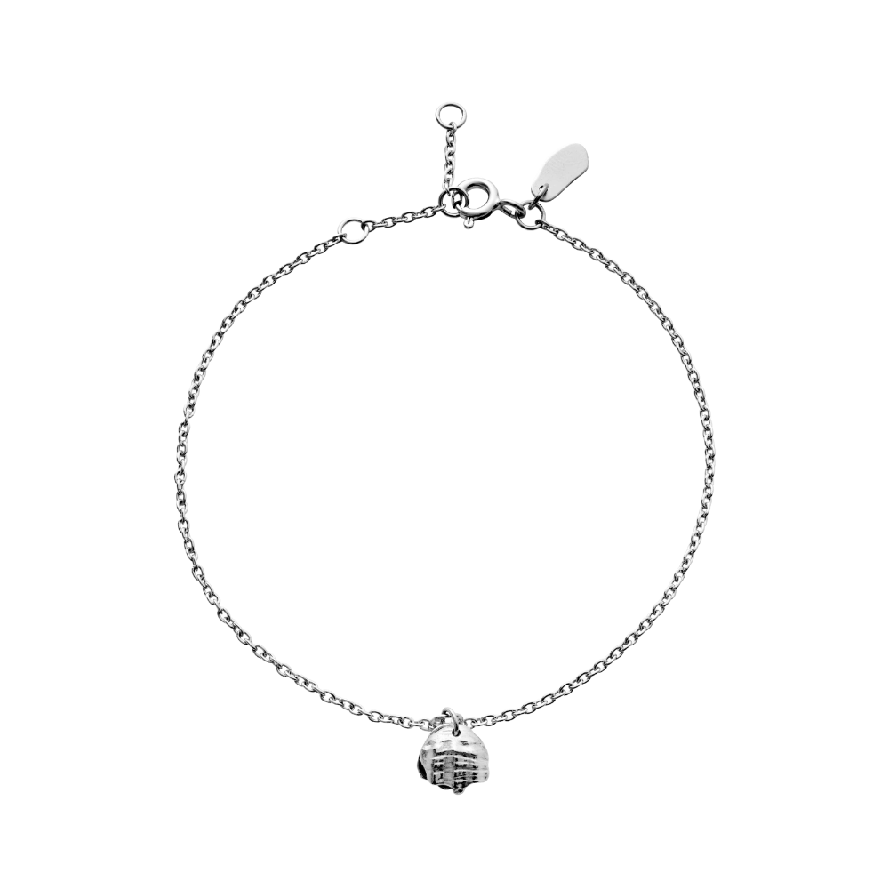 Perla armbånd med muslingsvedhæng og perle - Sølv