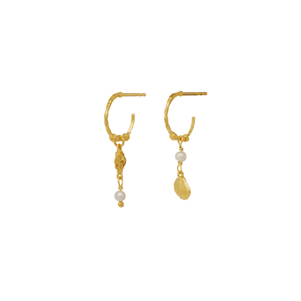Ophelia øreringe med perler - forgyldt