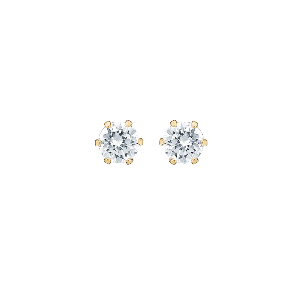 Ørestikker med zirkon 3 mm - 9 karat guld