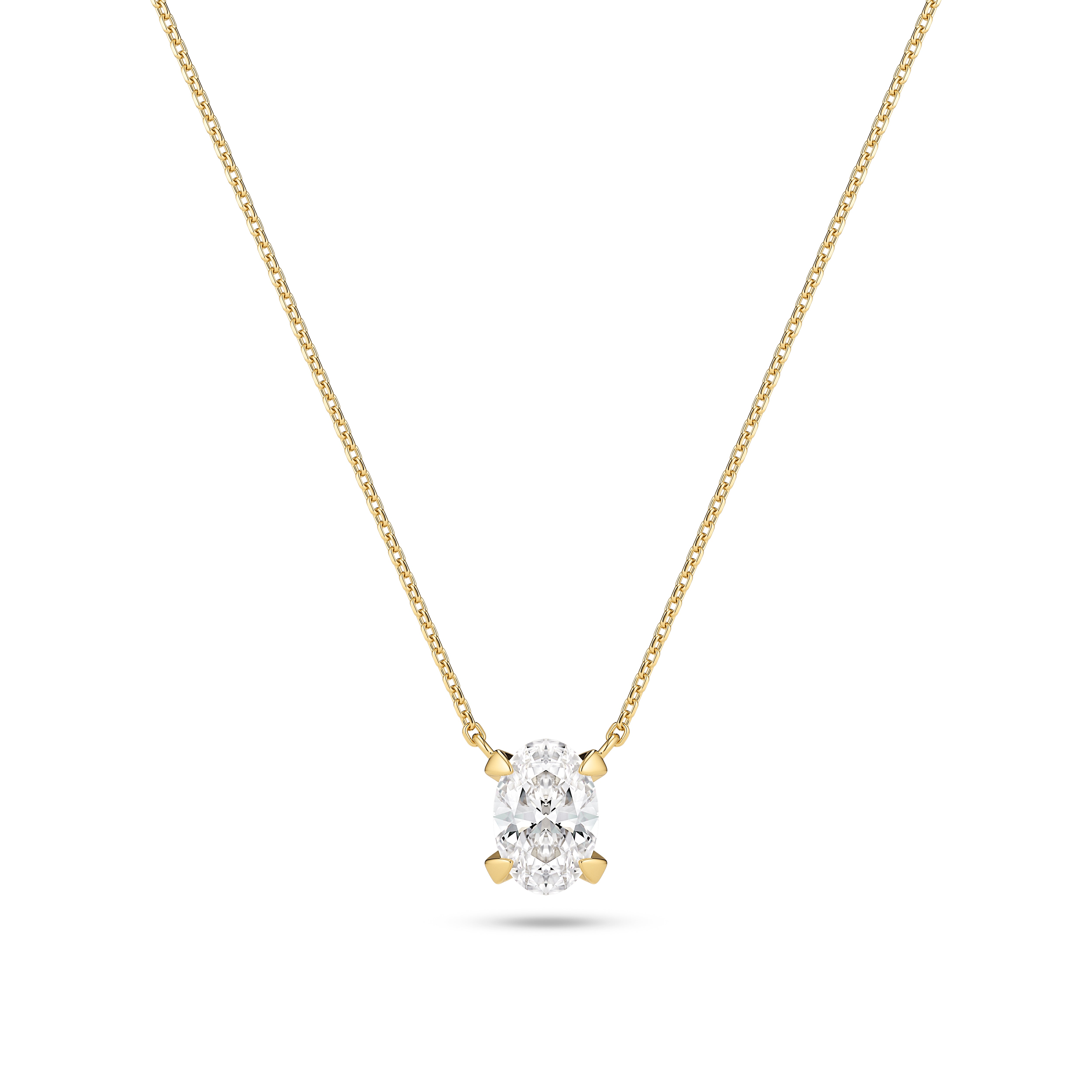 Grace Ovale Solitaire halskæde med diamant 0,75 carat - 14 karat guld