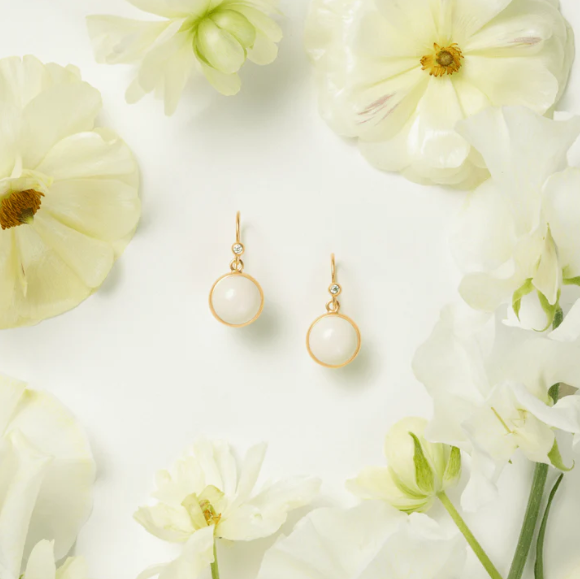 Prime øreringe Ivory krystal - forgyldt