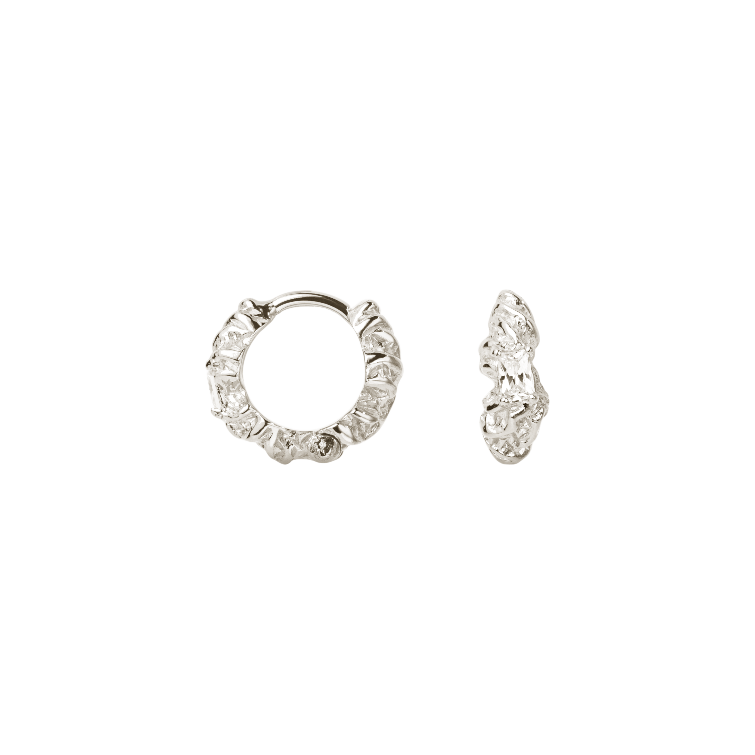 Small Flare Zebra hoops - sølv
