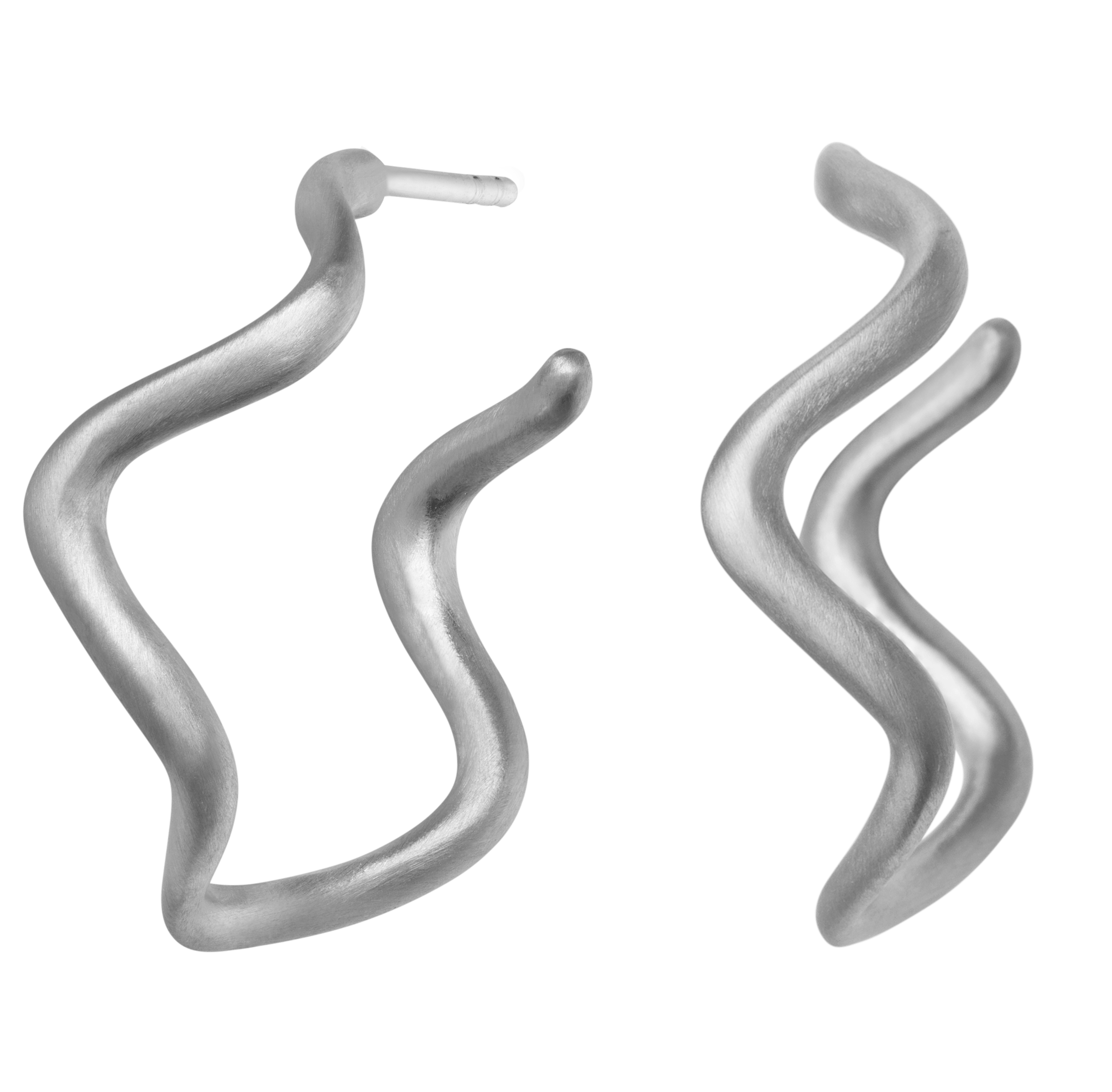 byBiehl Øreringe Wave hoops sølv 4-3701-R