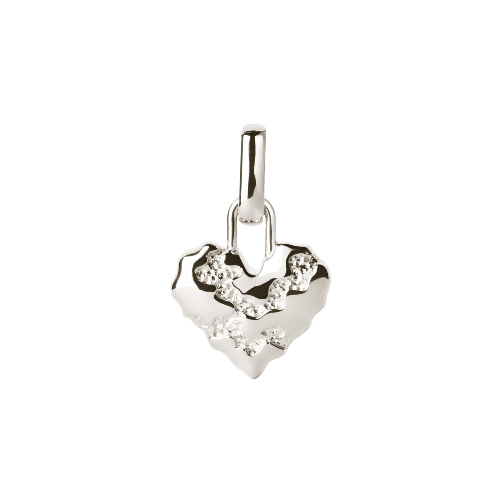 Camille Brinch Vedhæng Heart Contrast Charm hjertevedhæng - sølv HCOC-P