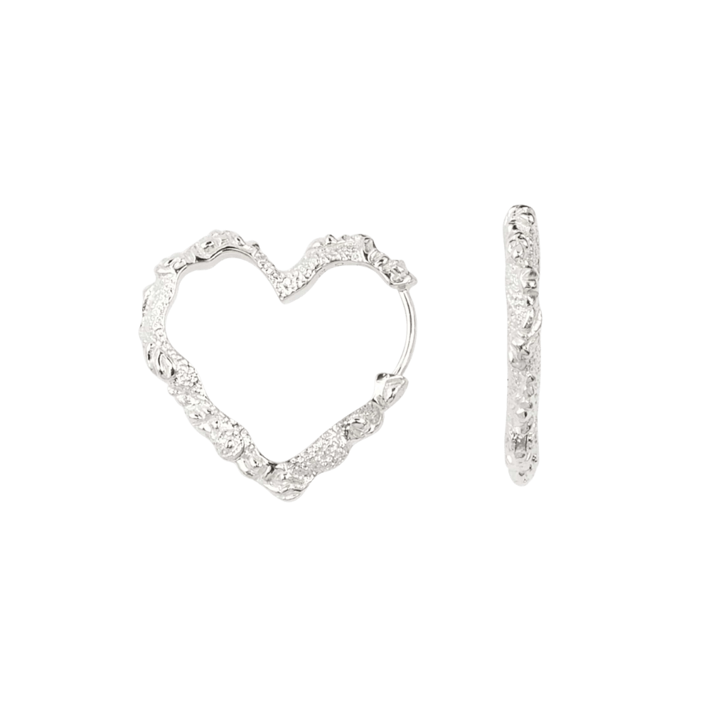 Camille Brinch Øreringe Heart Crush Hoops - sølv HCRH