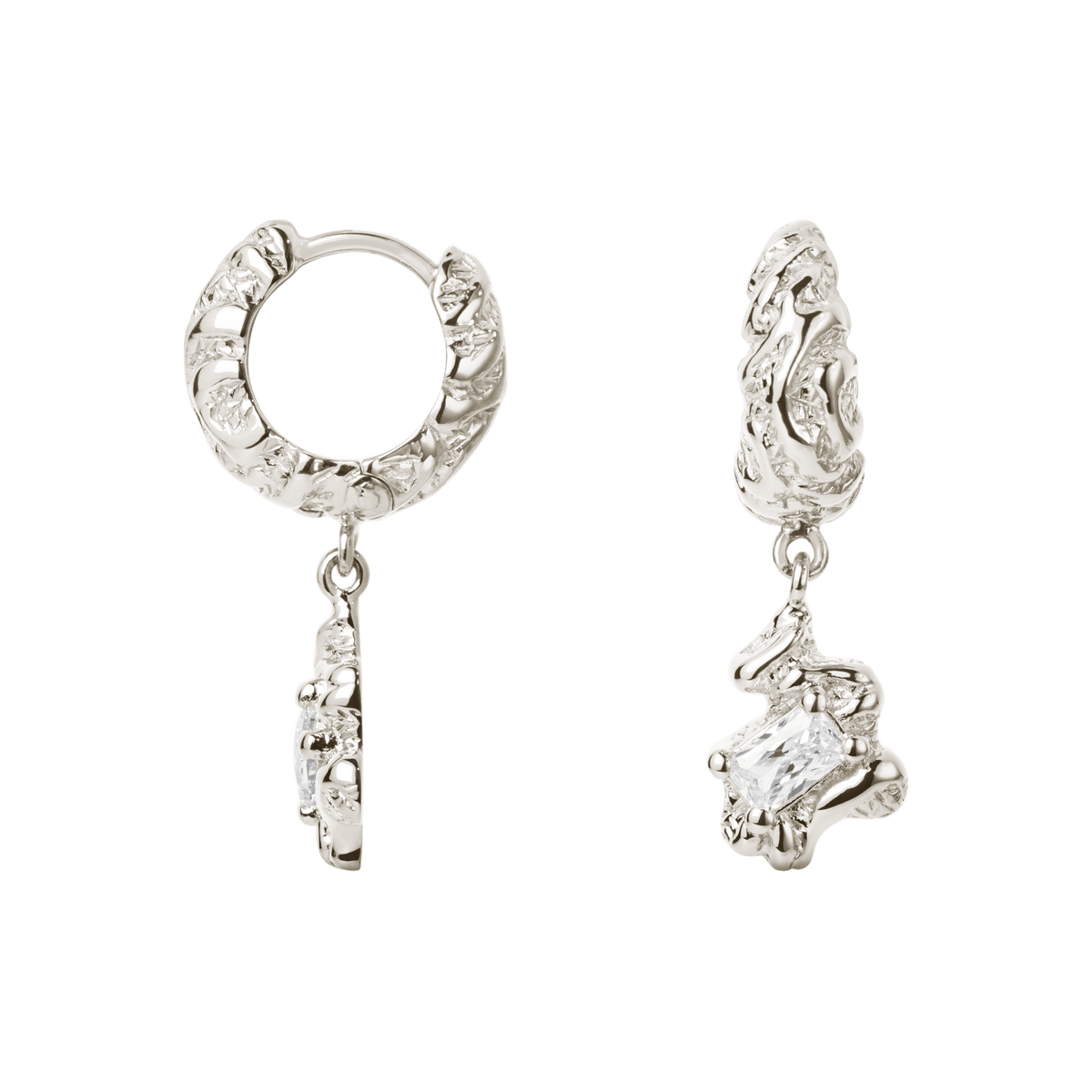 Camille Brinch Øreringe Par Large Flare Zebra hoops - sølv LFZH