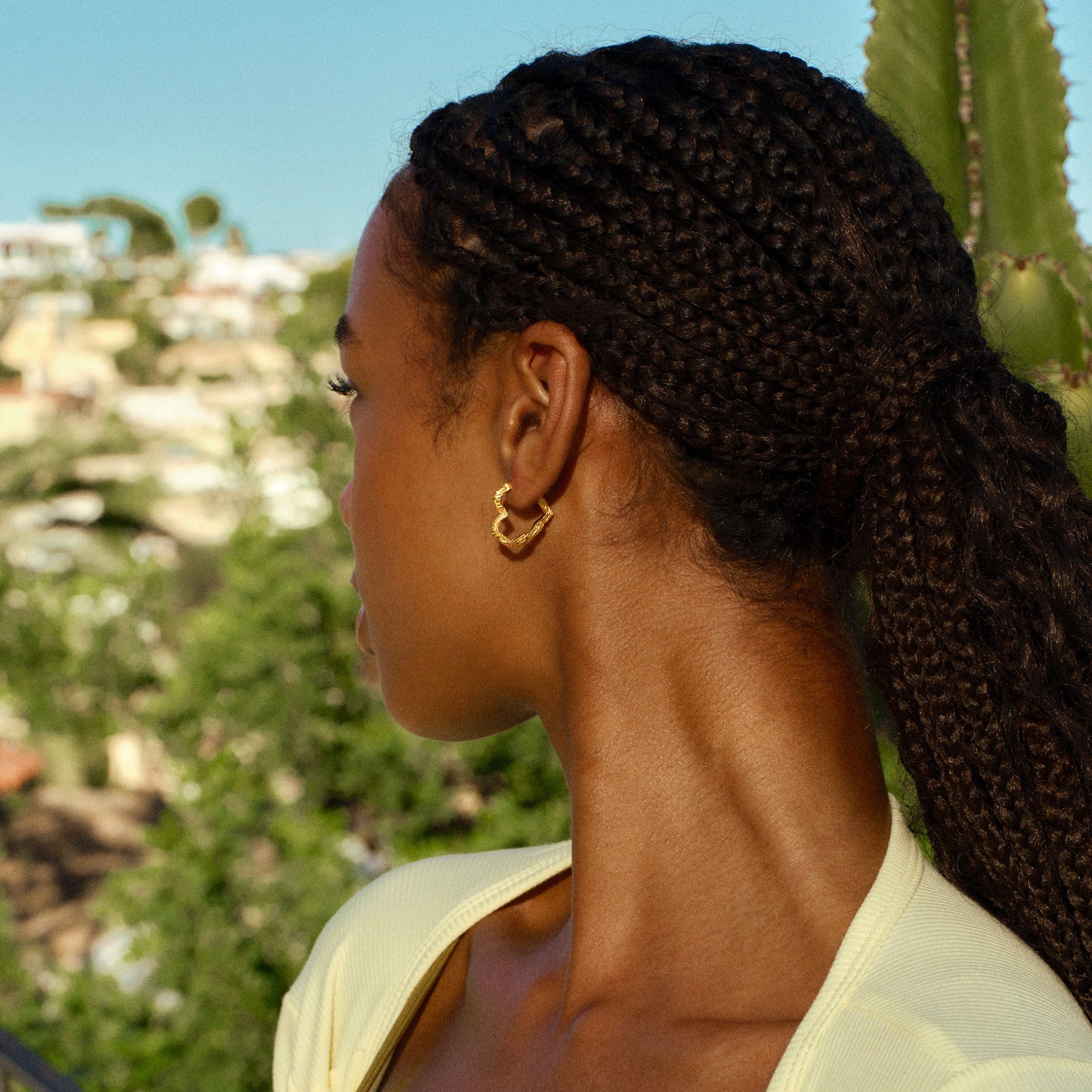 Camille Brinch Øreringe Medium Heart Crush Hoops - forgyldt MHCRH-FG