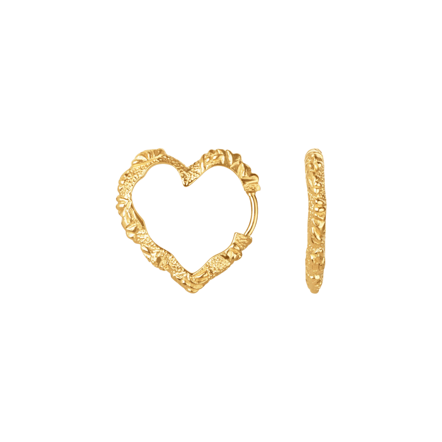 Camille Brinch Øreringe Medium Heart Crush Hoops - forgyldt MHCRH-FG