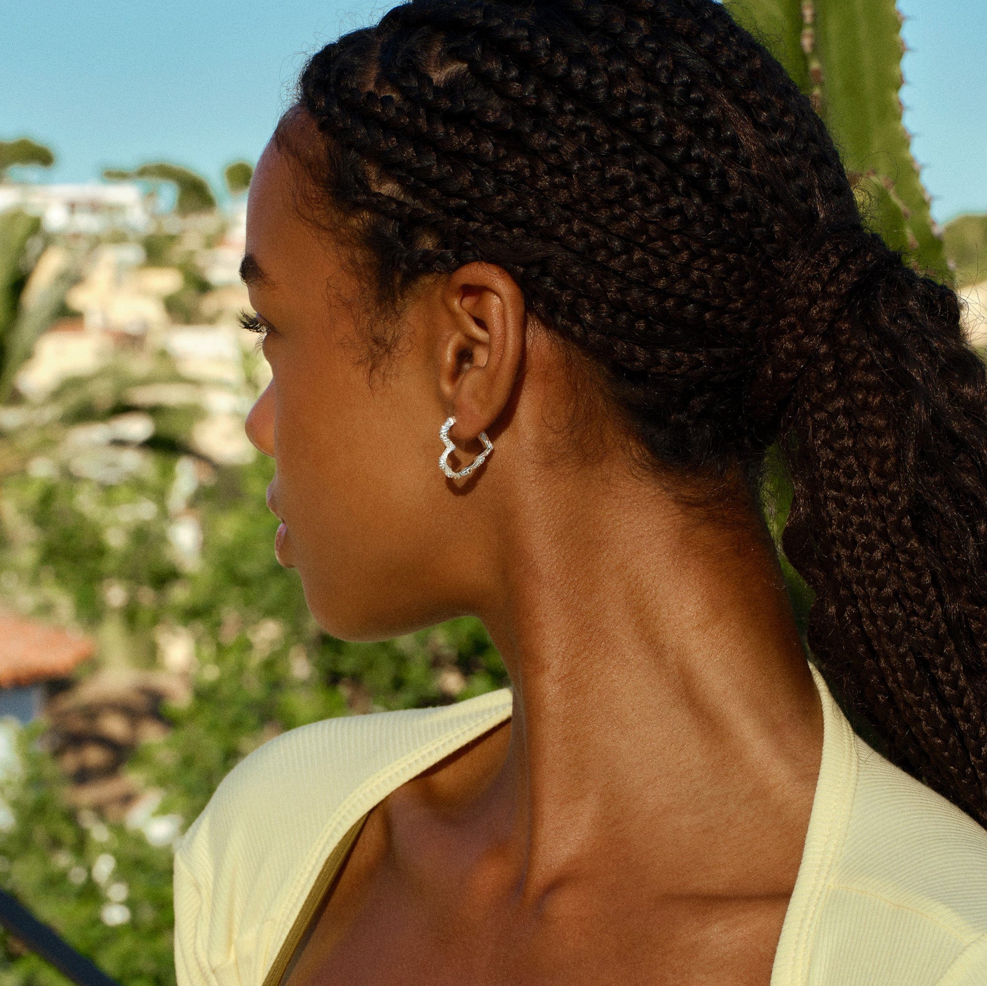 Camille Brinch Øreringe Medium Heart Crush Hoops - sølv MHCRH