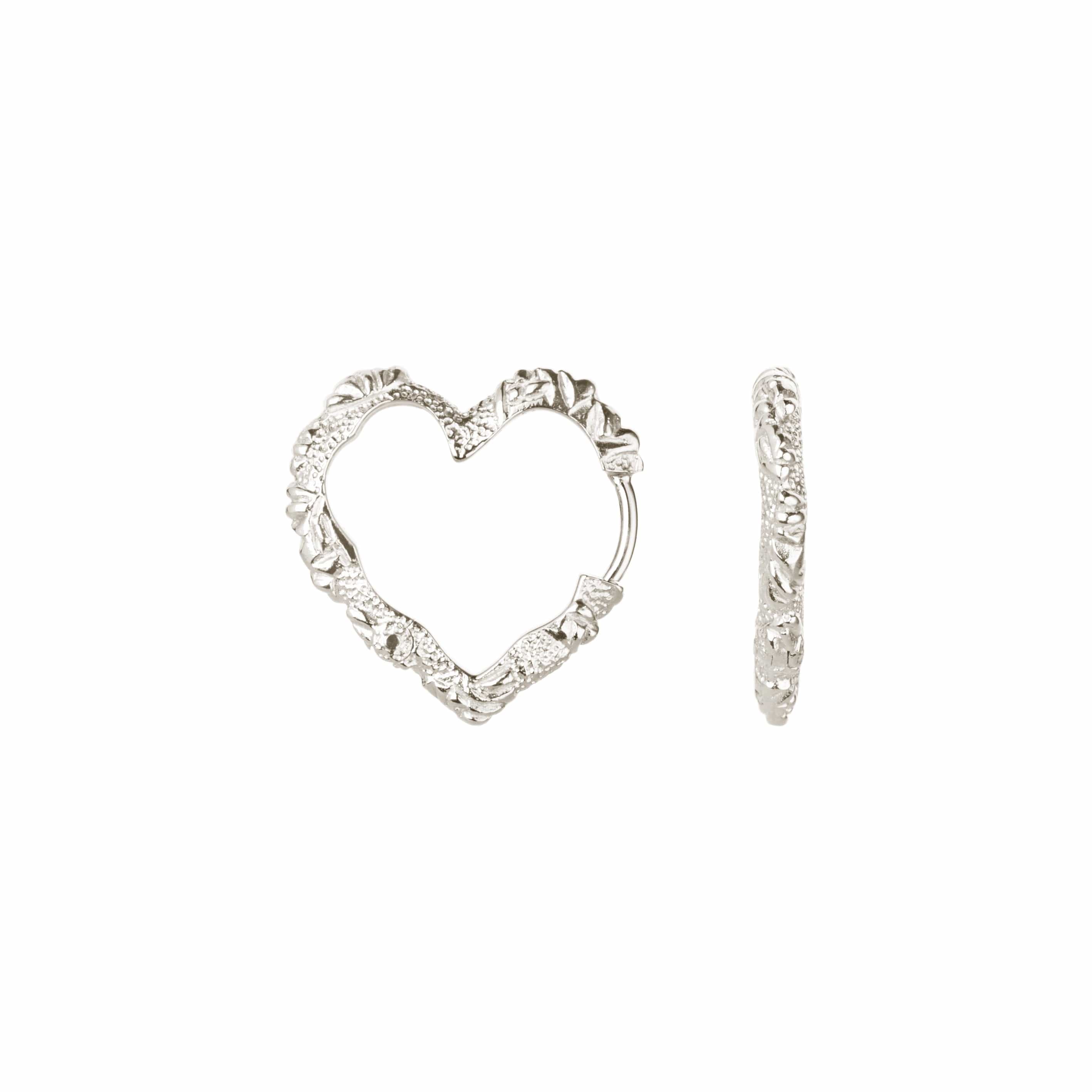 Camille Brinch Øreringe Medium Heart Crush Hoops - sølv MHCRH