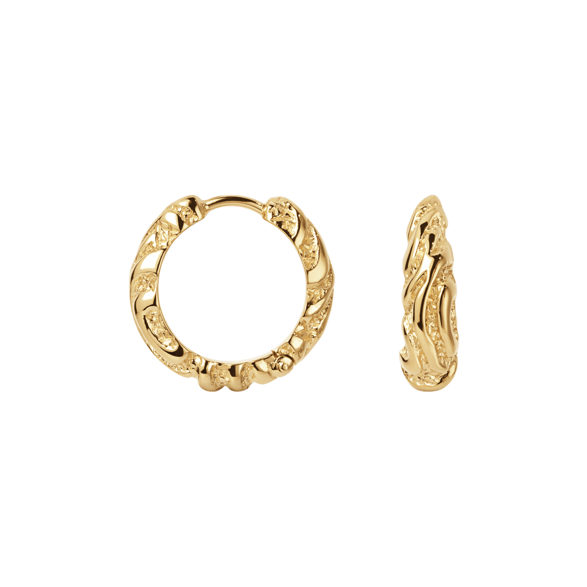 Camille Brinch Øreringe Par Medium Zebra hoops - forgyldt MZH-FG