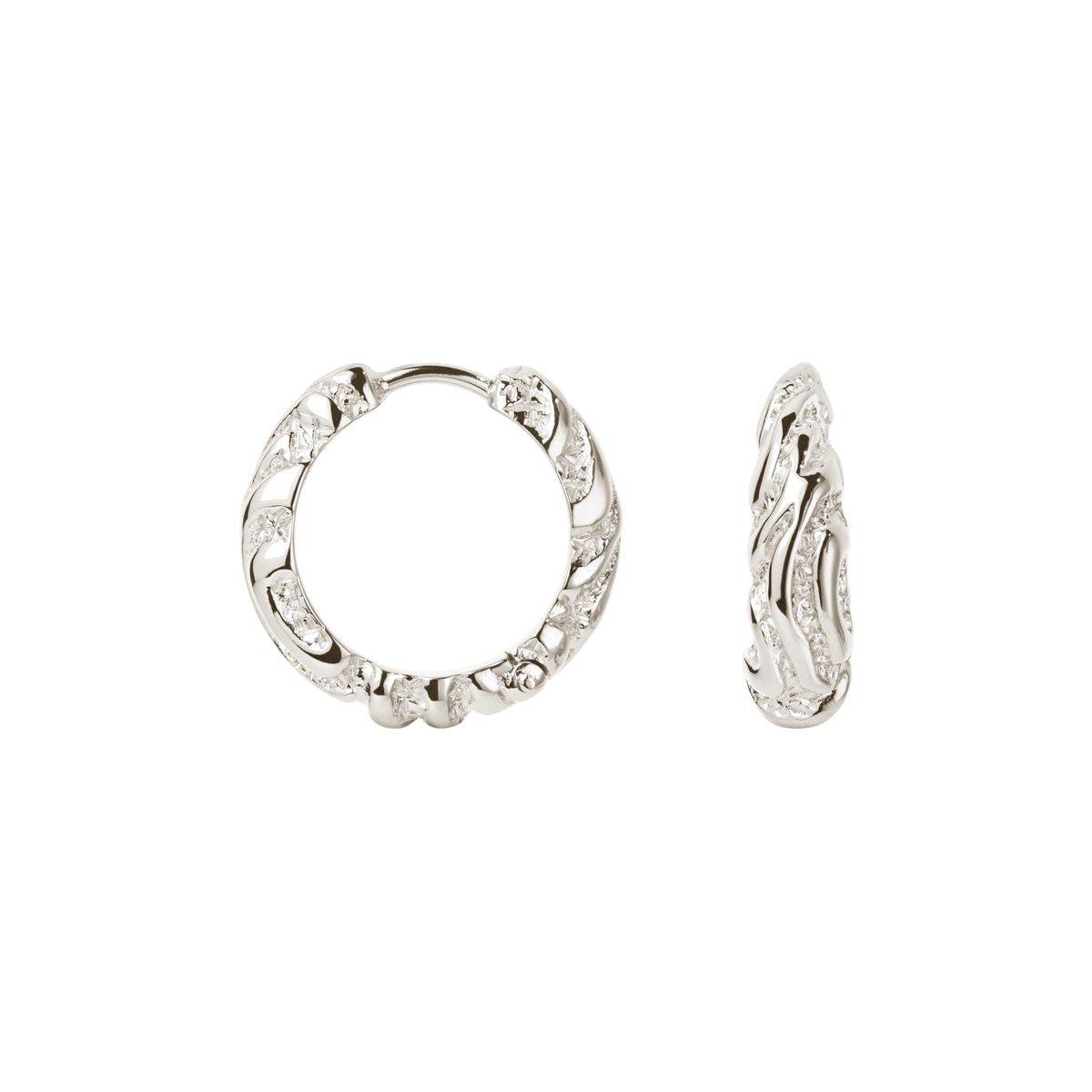 Camille Brinch Øreringe Par Medium Zebra hoops - sølv MZH