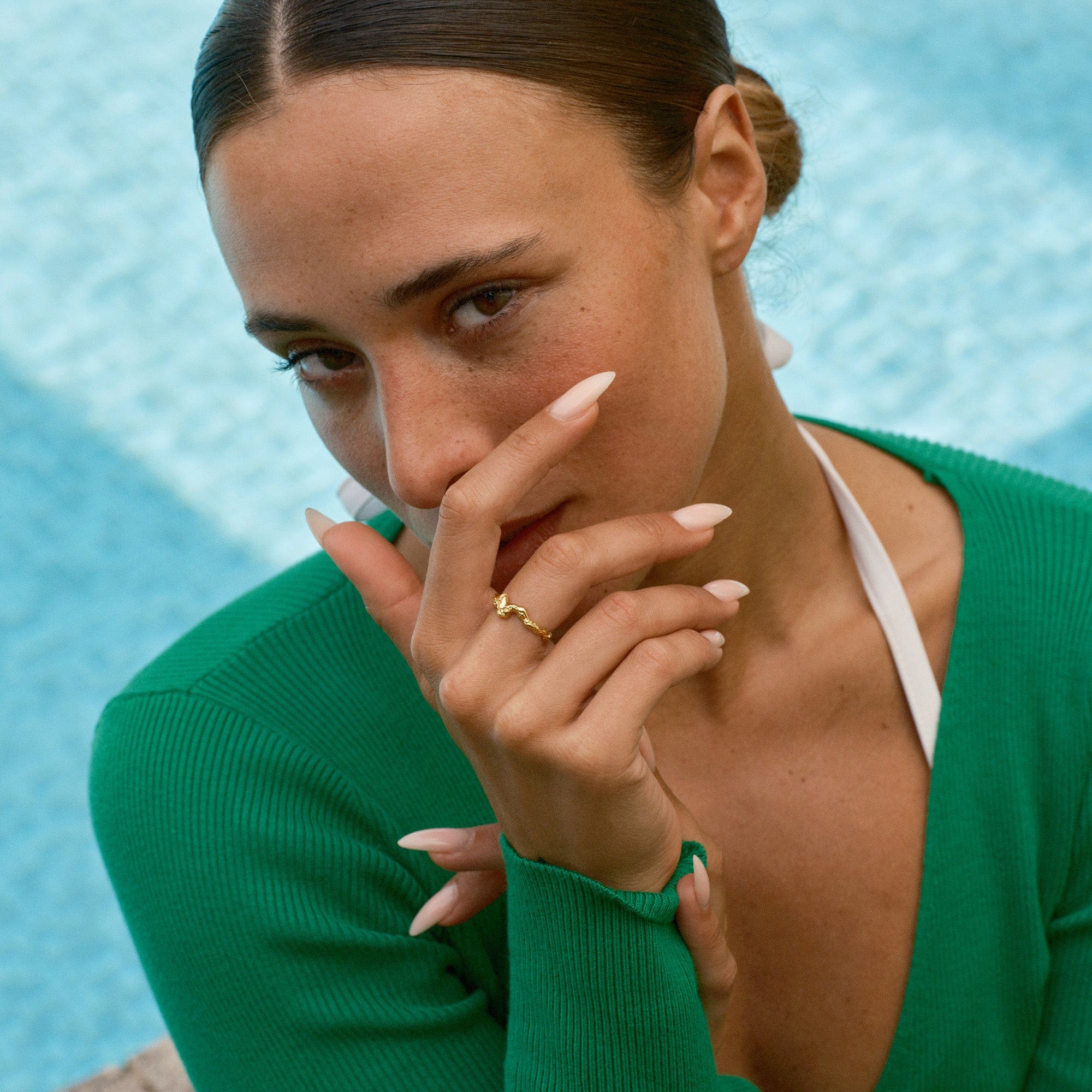 Camille Brinch Ringe Small Fusion Contrast Ring - forgyldt