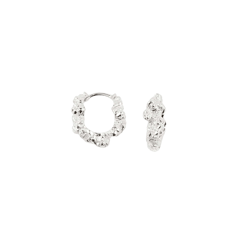 Camille Brinch Øreringe Small Levitate Crush Hoops - sølv SLCRH
