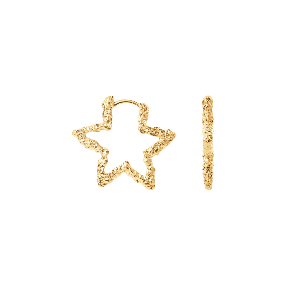 Camille Brinch Øreringe Star Sparkly Hoops - forgyldt STSPH-FG