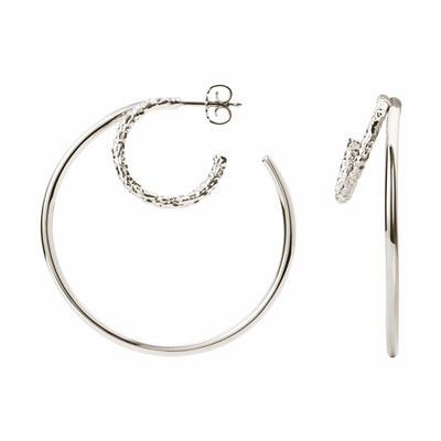 Camille Brinch Øreringe Statement Twin Essentia Hoops - sølv STTEH