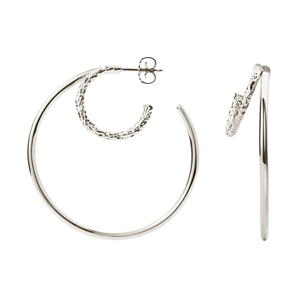 Camille Brinch Øreringe Statement Twin Essentia Hoops - sølv STTEH