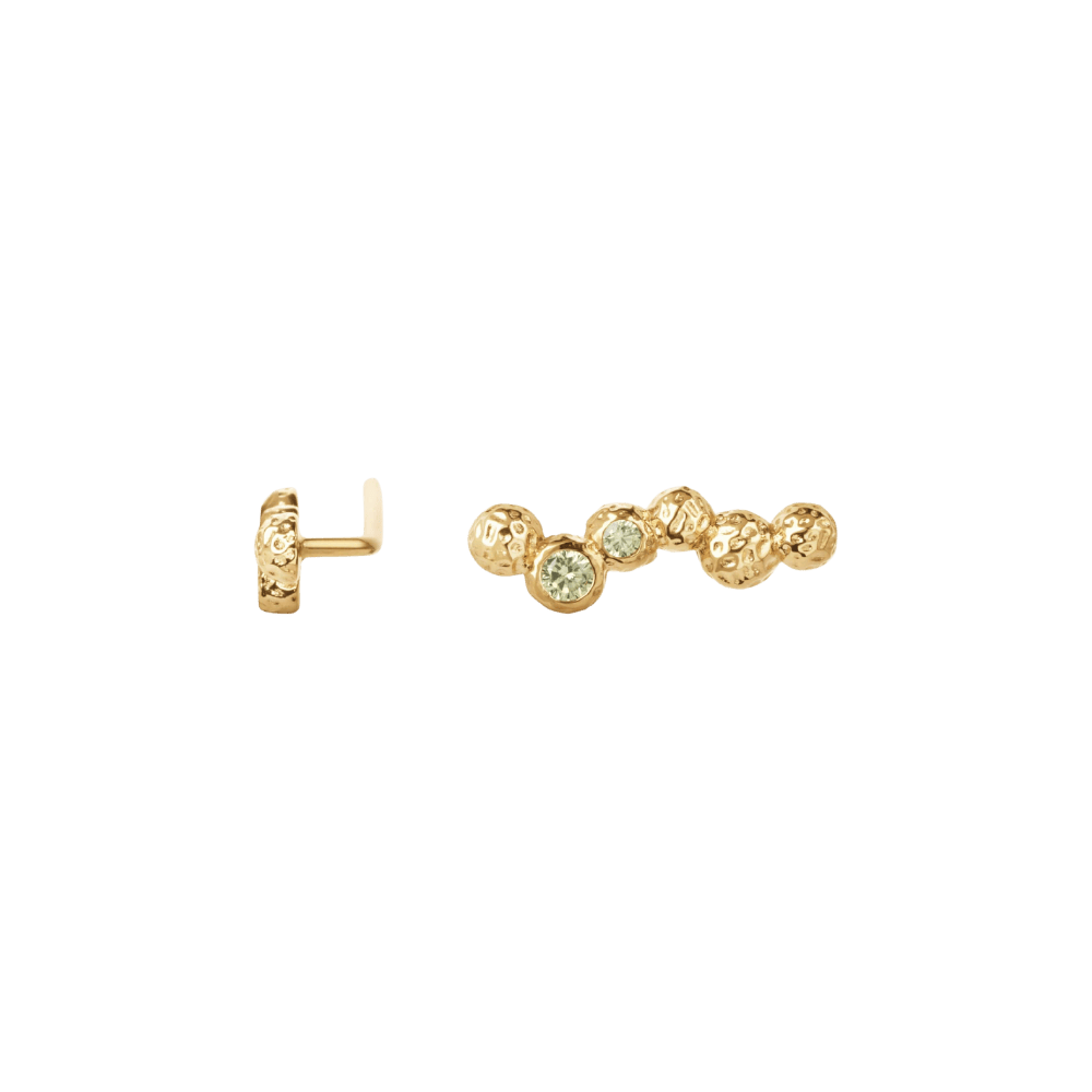 Camille Brinch Øreringe Wavy Gem Dots Earclimbers - Forgyldt WGDEC-FG
