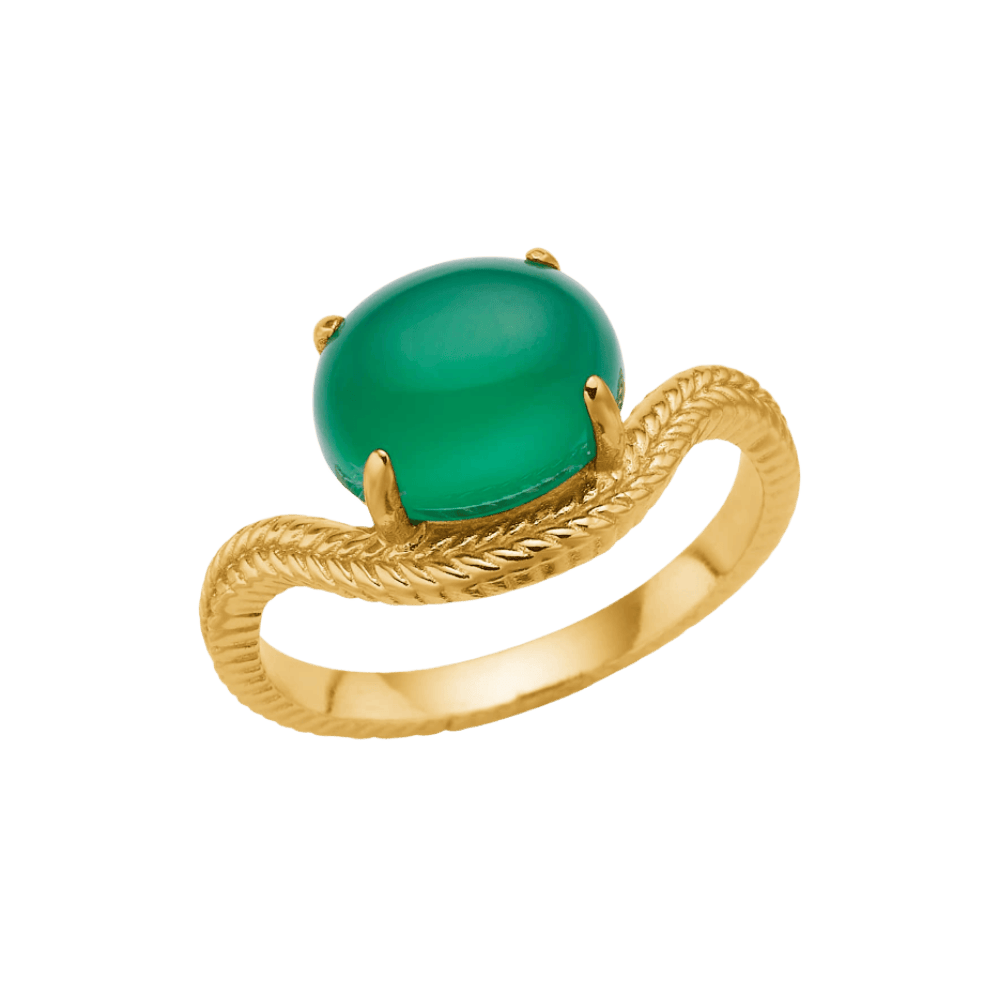Carré Ringe Adorn ring med grøn Agat - forgyldt