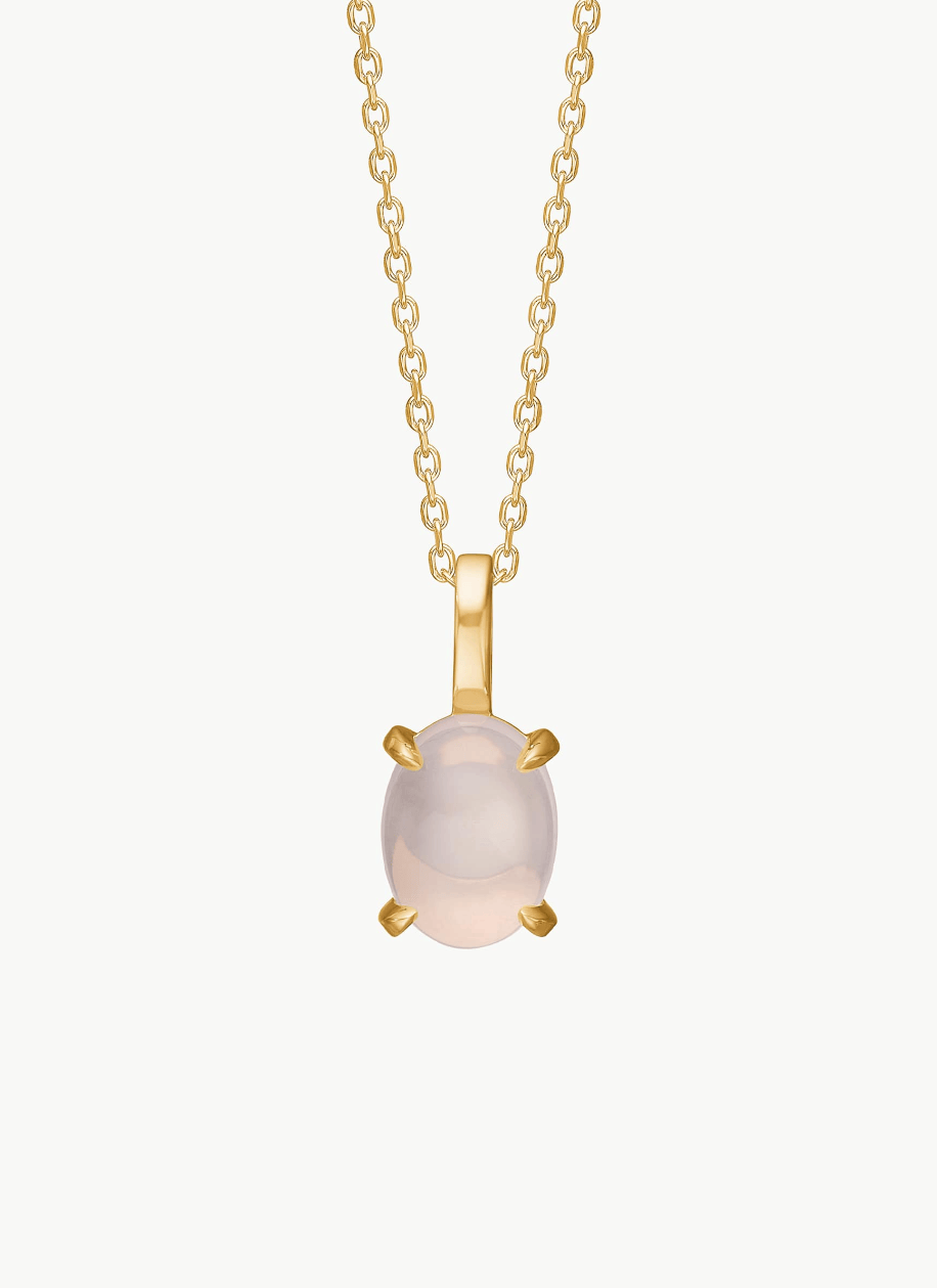 Carré Carmen vedhæng med Rose kvarts - 10 karat TL 4437 RQ