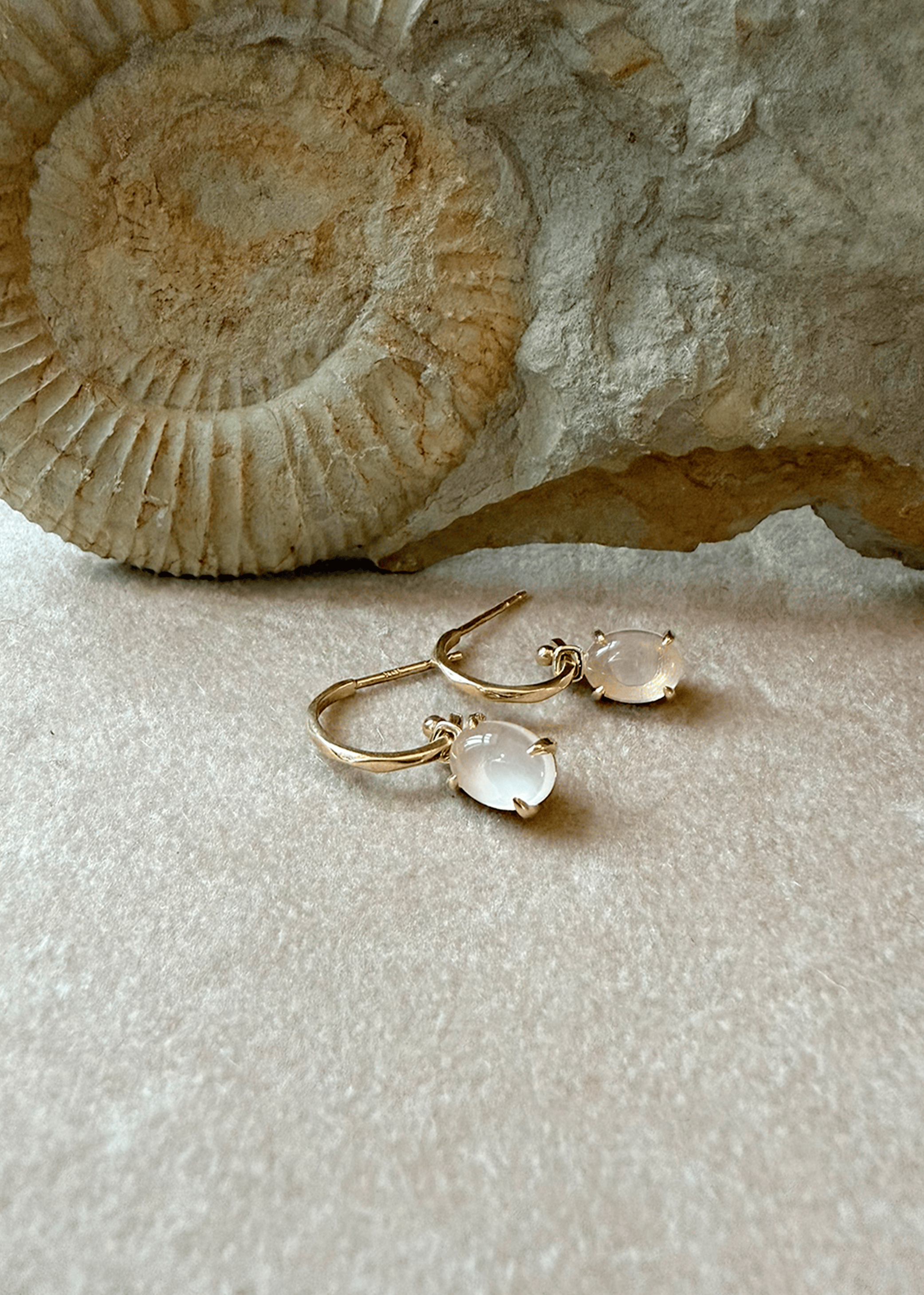 Carré Carmen vedhæng med Rose kvarts - 10 karat TLH 4437 RQ 1pc.