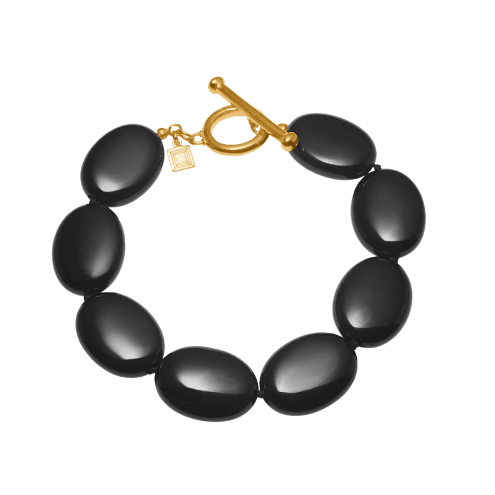 Carré Armbånd Dragee Maxi armbånd med sort Agat - forgyldt FB 4606 BA 18cm