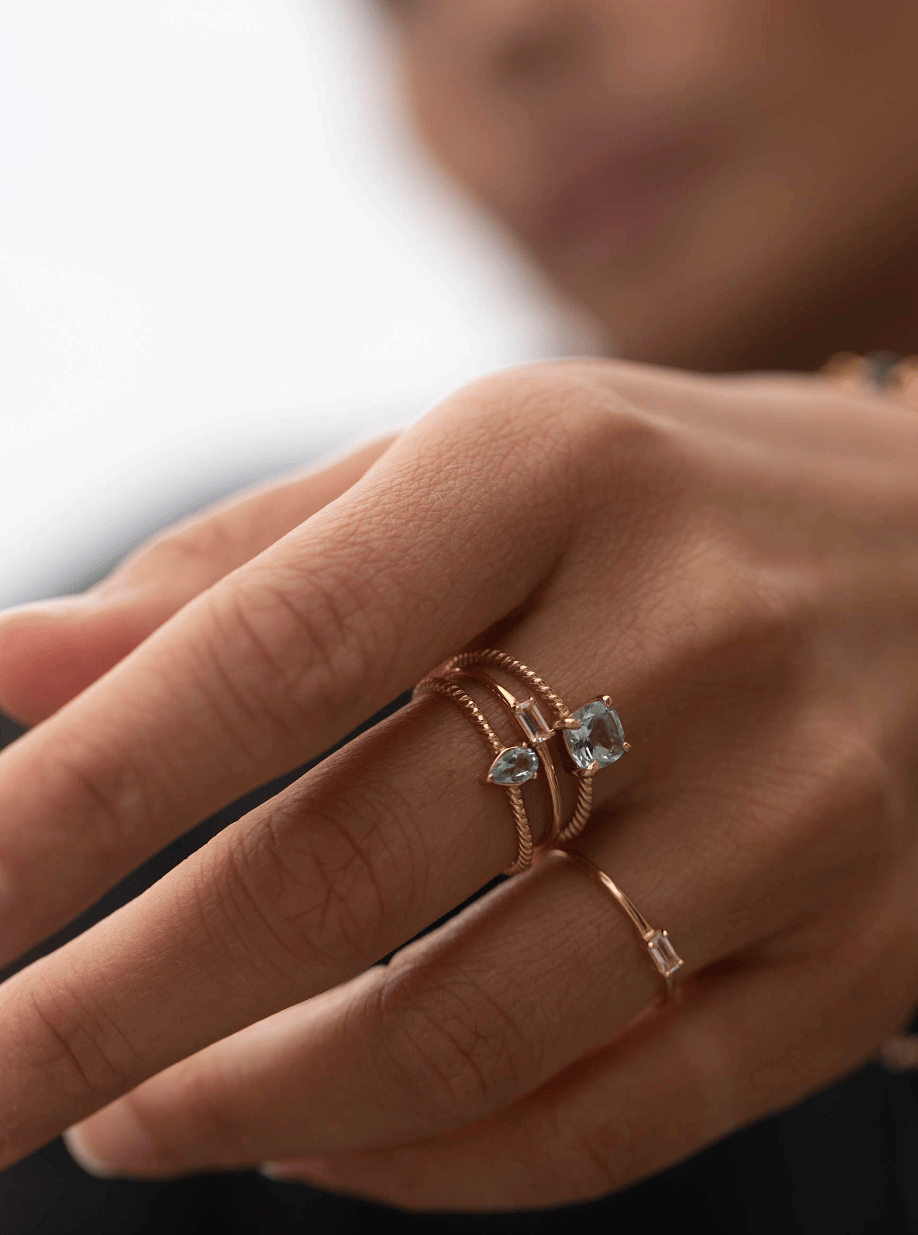 Carré Ringe GEM CANDY ring med blå topas