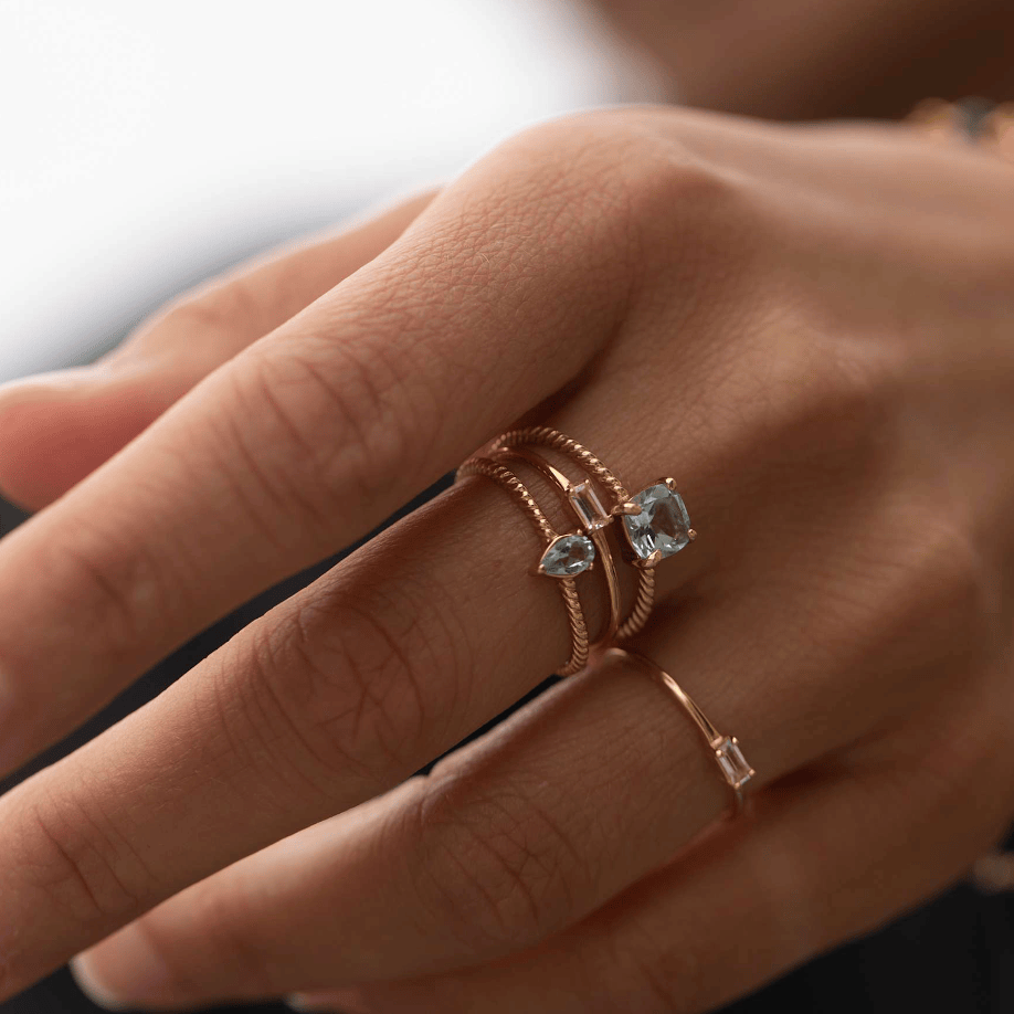 Carré Ringe GEM CANDY ring med blå topas