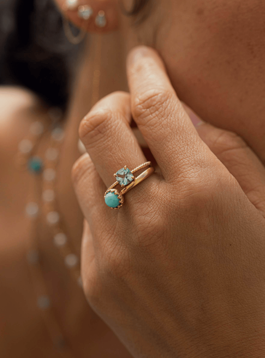 Carré Ringe GEM CANDY ring med blå topas