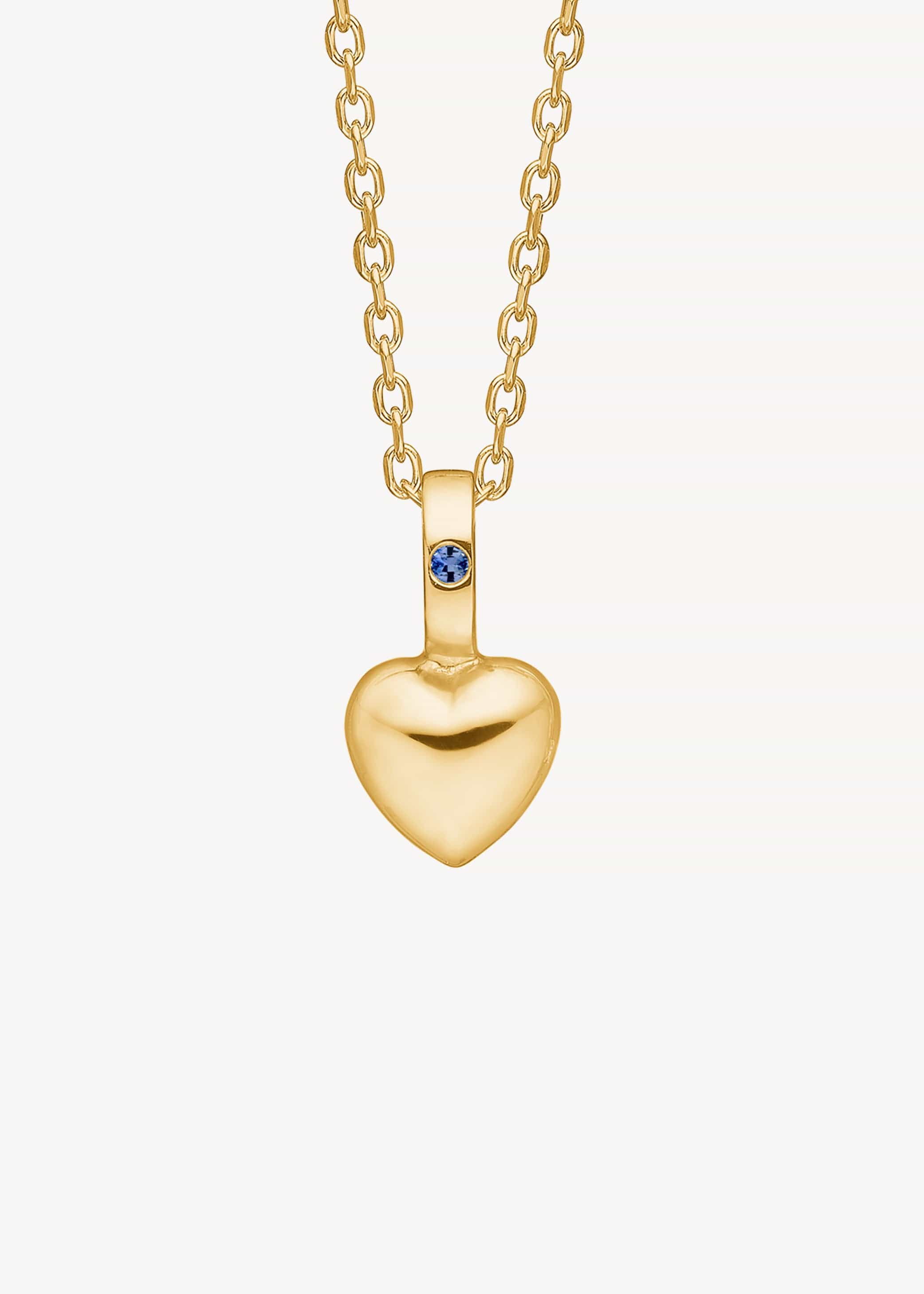 Carré Heart vedhæng med blå Sapphire - 10 karat TL 4470 SA