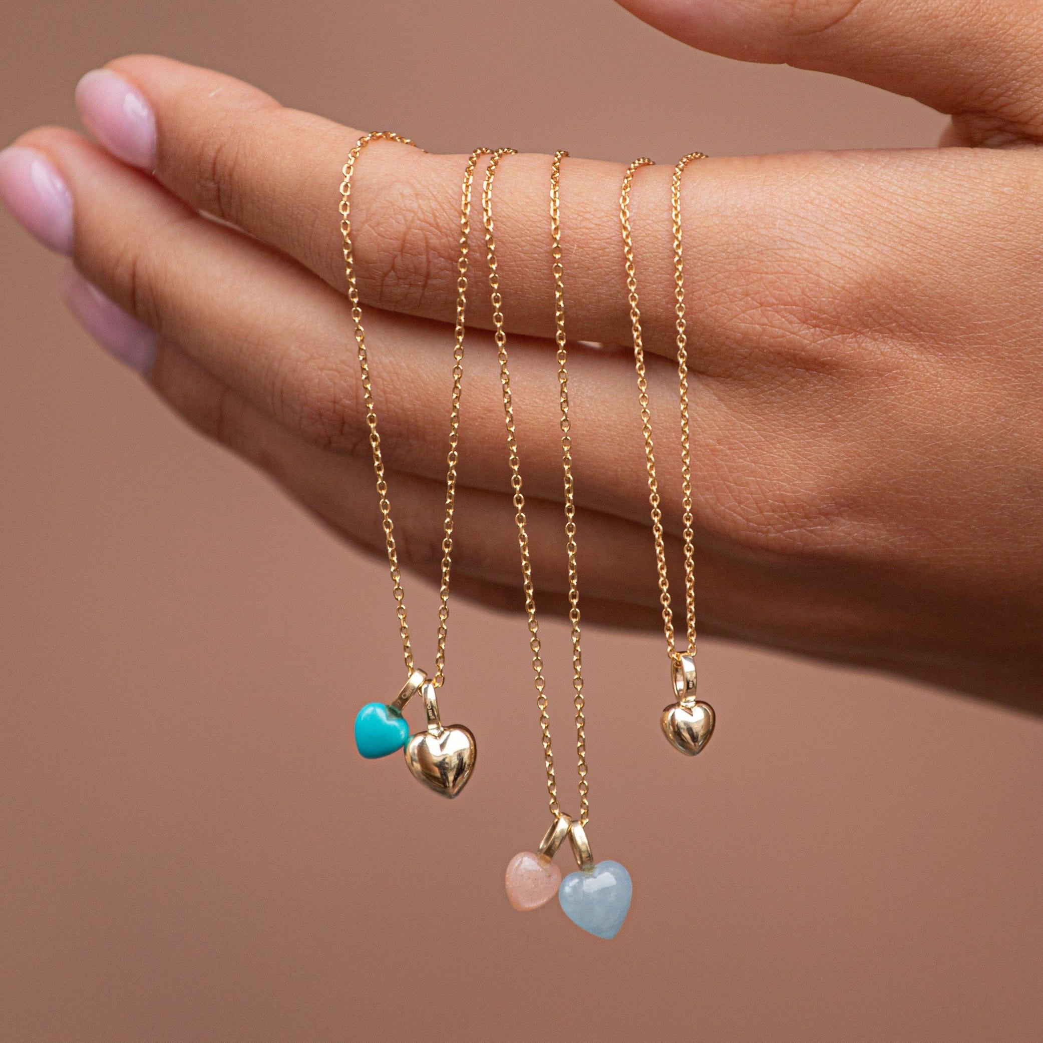 Carré Heart vedhæng med blå Sapphire - 10 karat TL 4470 SA