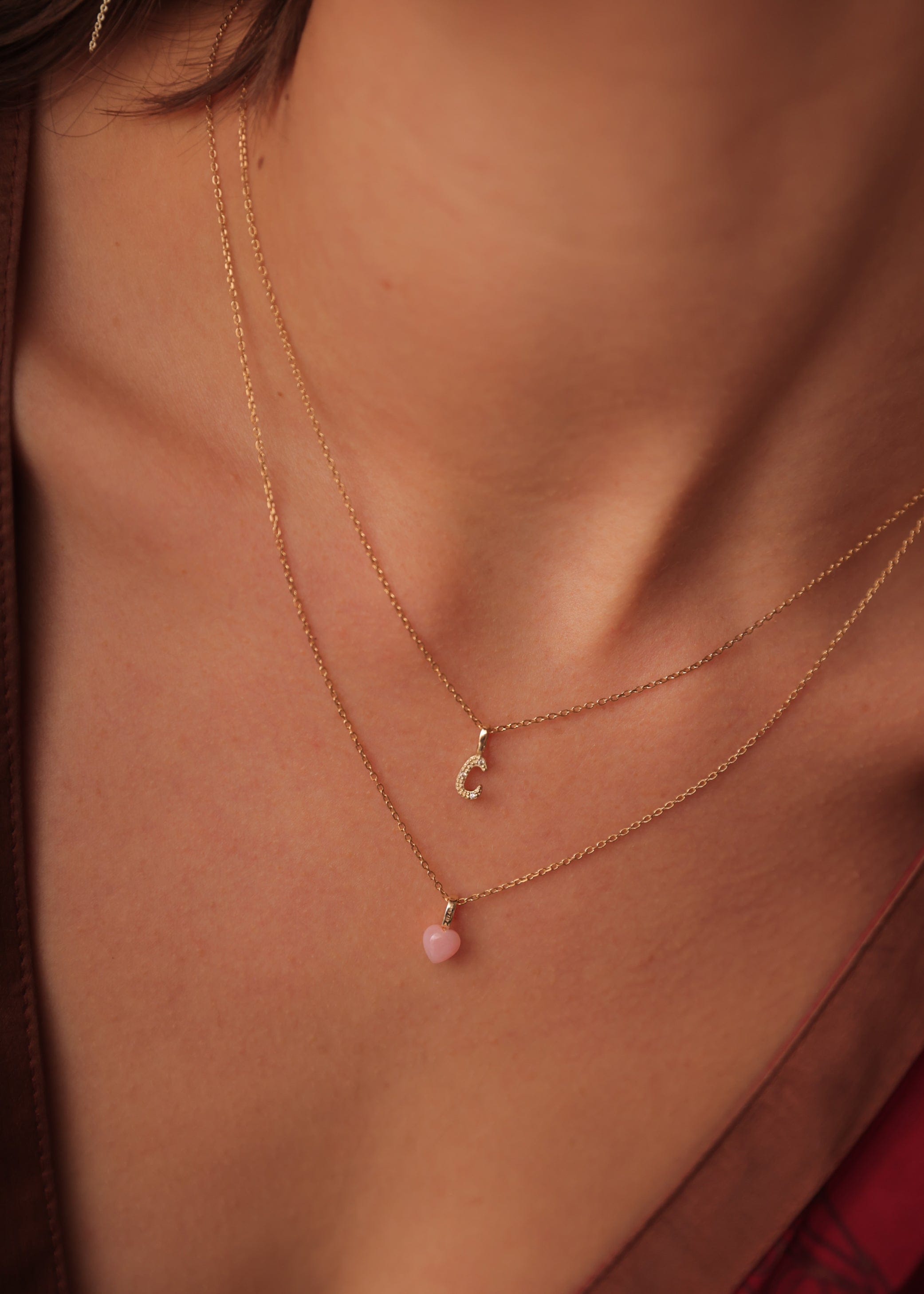 Carré Vedhæng Hjerte vedhæng med sandmånesten og diamant - 10K TL4487SMODI