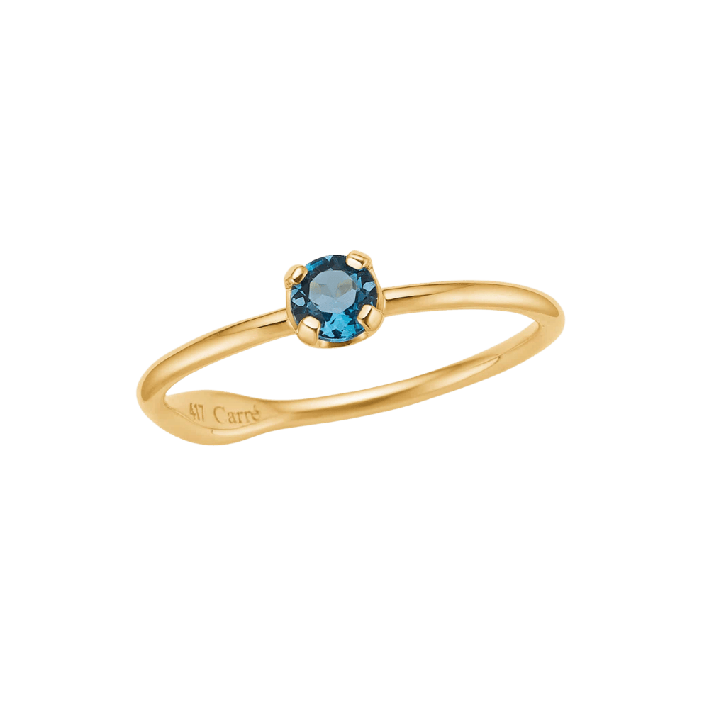 Carré Ringe Iris ring med London blå topas - 10 karat