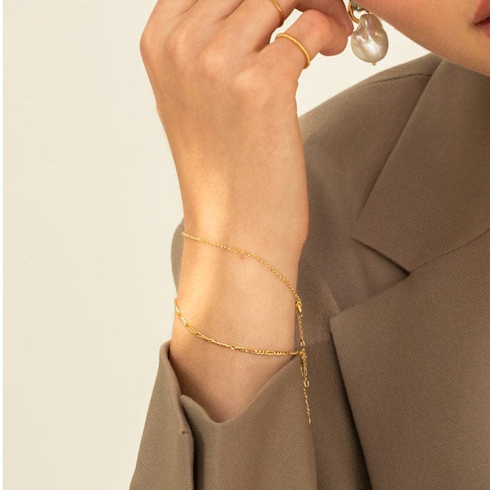 Carré Armbånd Klassisk figaro armbånd - forgyldt FB 4331 16+1,5+1,5