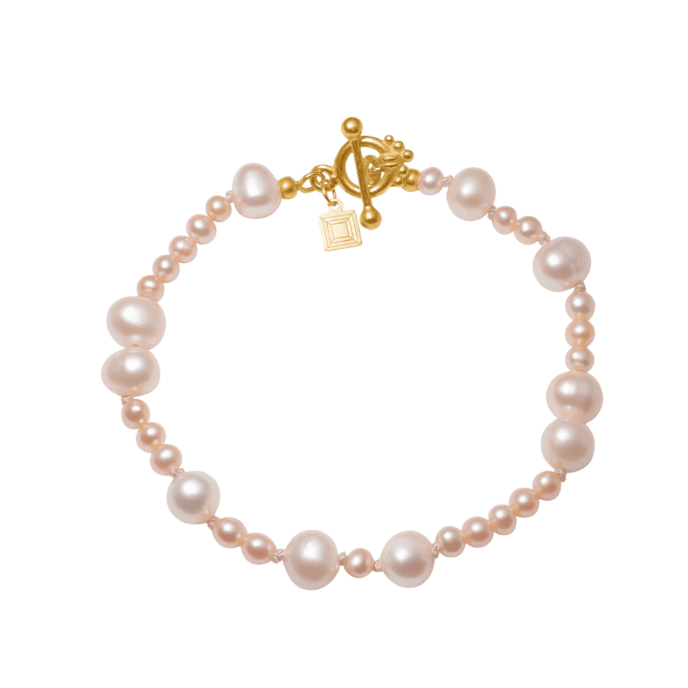 Carré Armbånd Madeleine armbånd med Pink ferskvandsperler - forgyldt FB 4667 BN 18cm