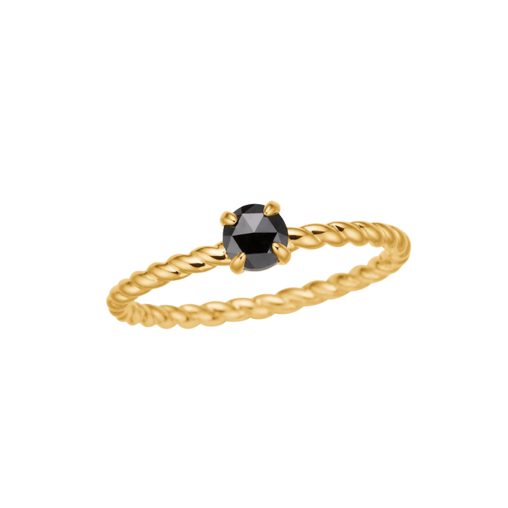 Carré Ringe Mini Bubble ring med sort diamant - 10 karat