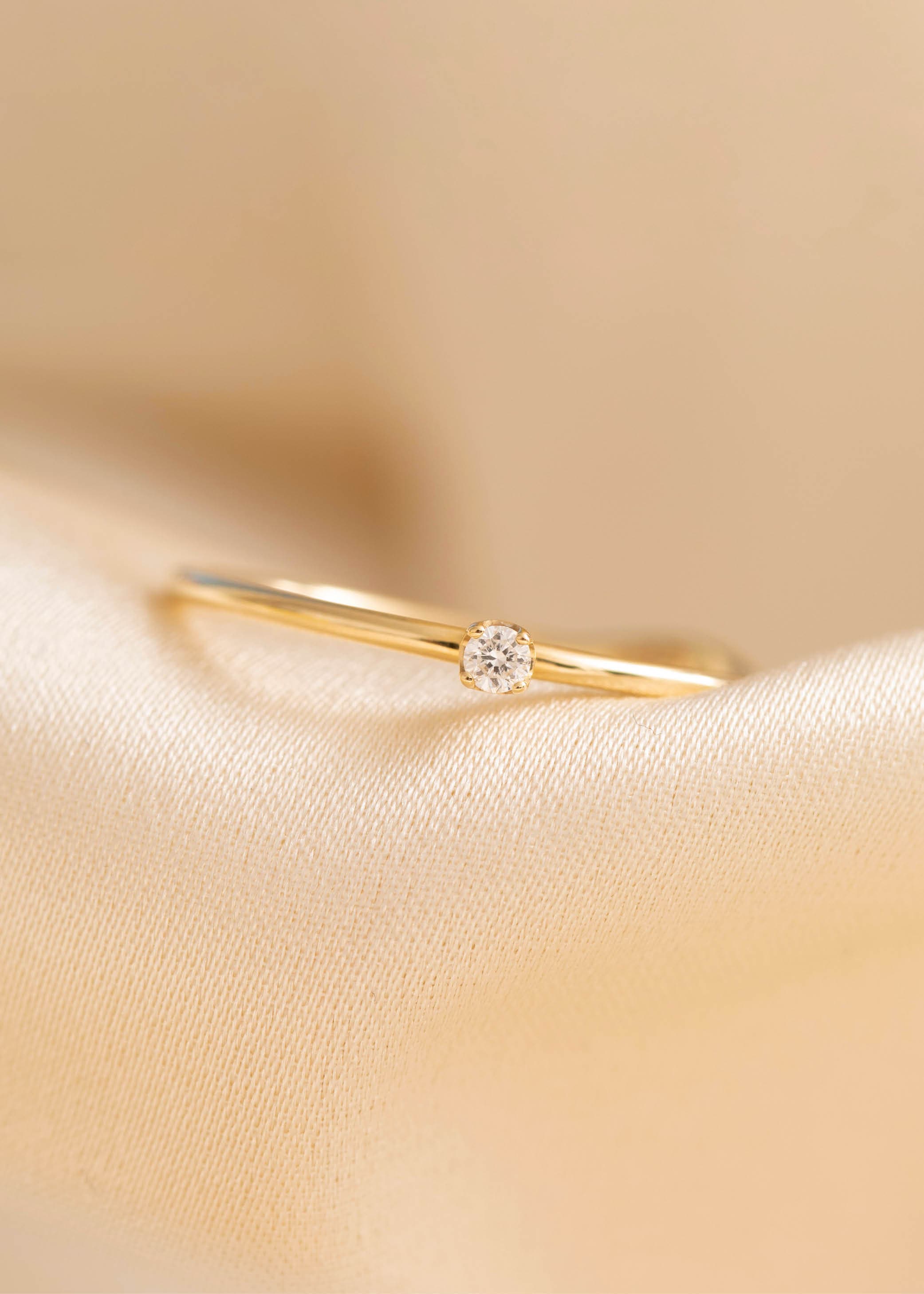 Carré Prism ring med diamant - 10 karat